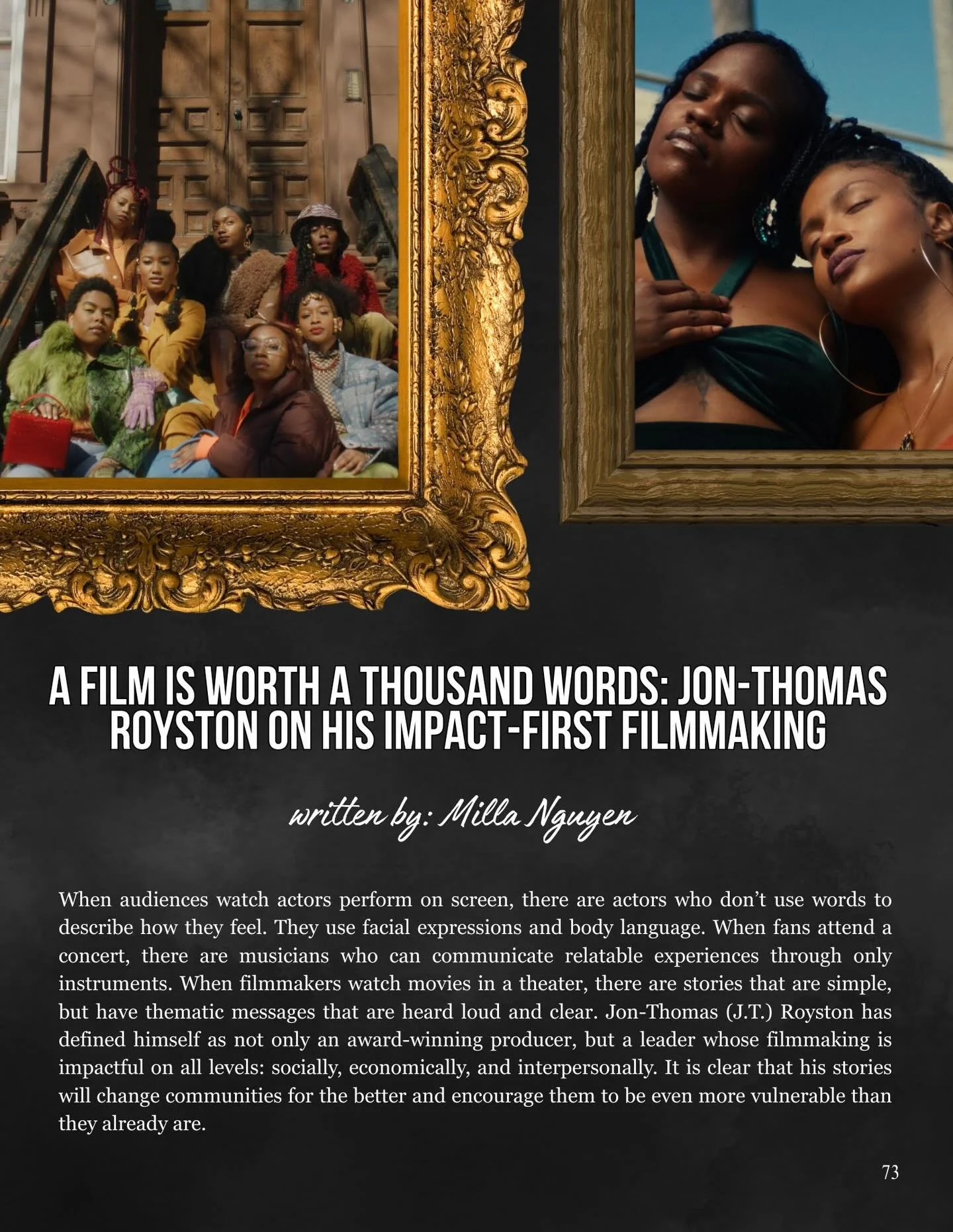 Introducing Issue 3&rsquo;s Underrated Rising Stars. To read the full story &mdash; click on the link in our bio! 📖💫

Jon-Thomas (J.T.) Royston is the visionary behind Never Whisper Justice &mdash; a creative studio at the forefront of fusing impac