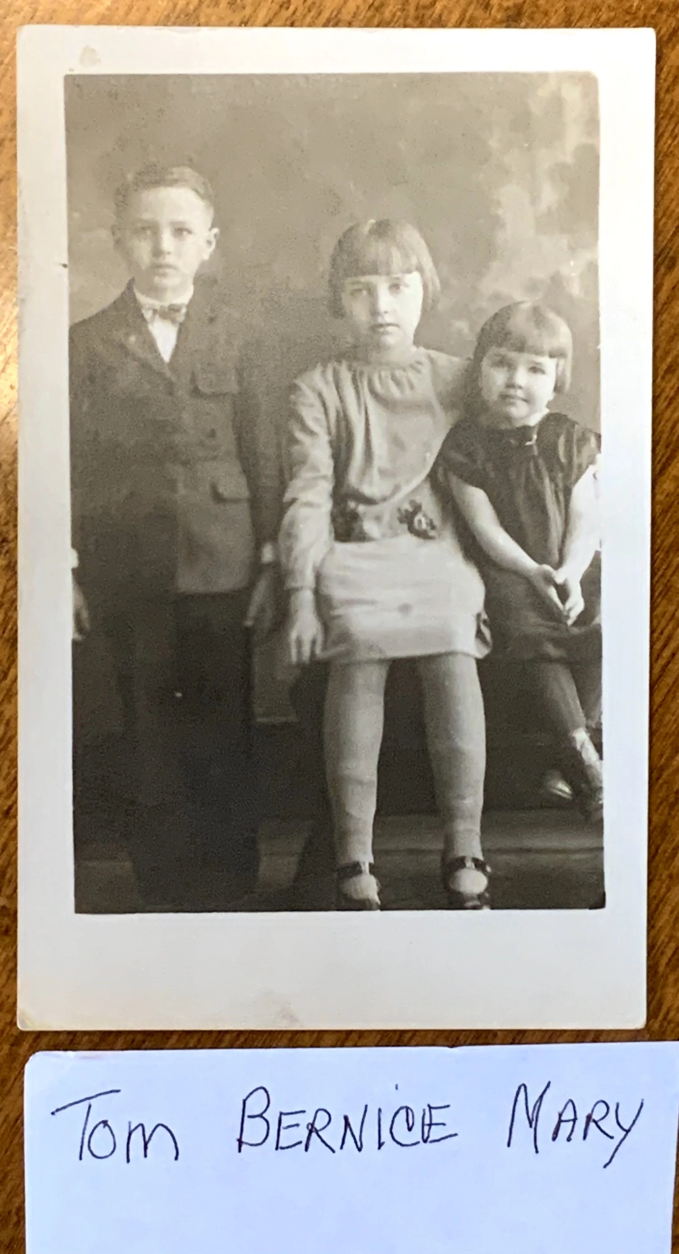 Tom, Bernice and baby sister Mary Kirley.
