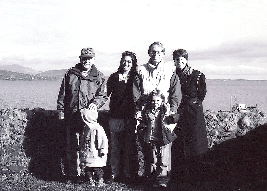 2003 visiting our Irish roots. Grandpa Tom Kirley with Tess, Megan, Tim with Hannah and Aunt Patty