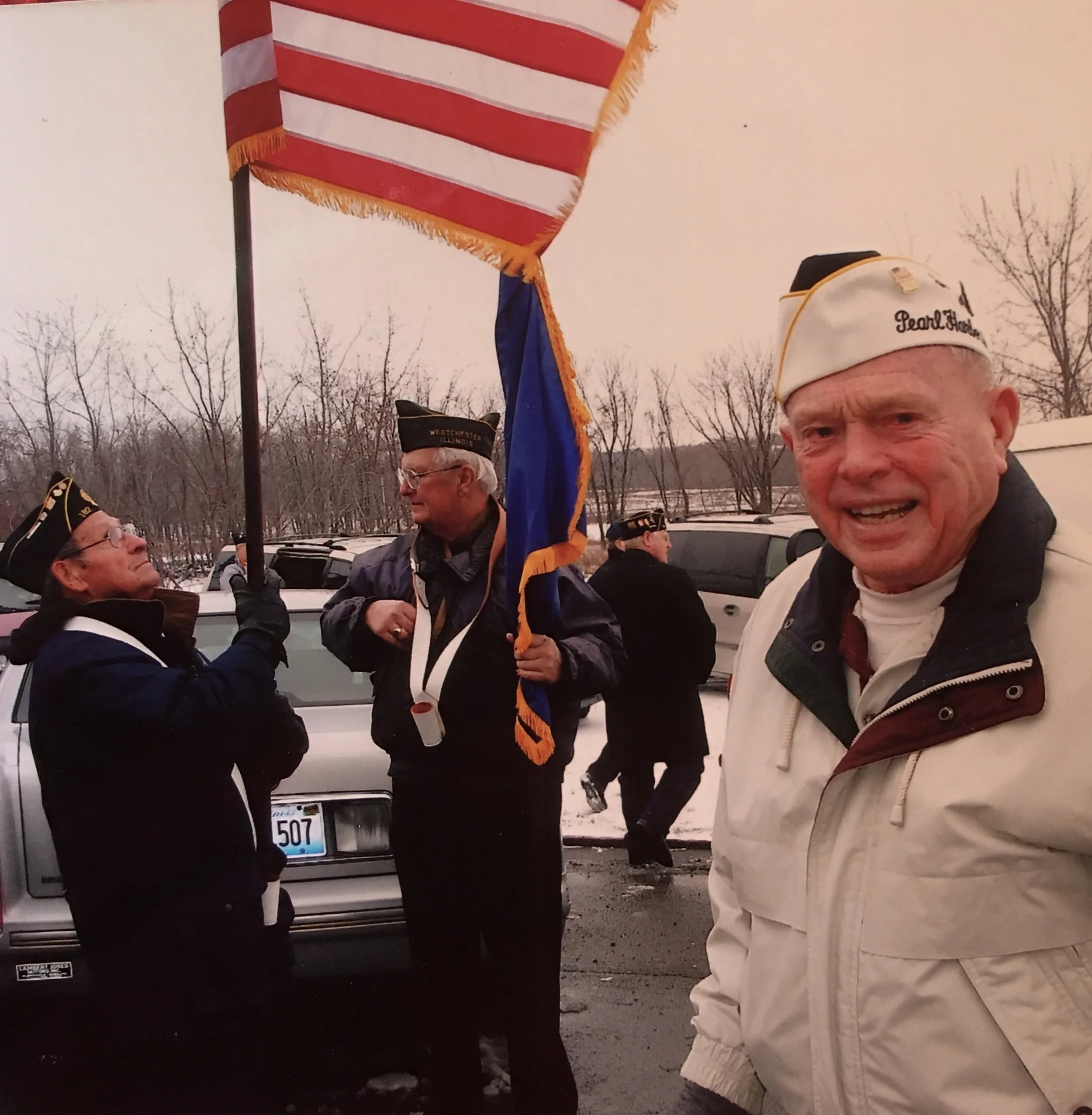 Grandpa Tom marching in Veteran's Day parade