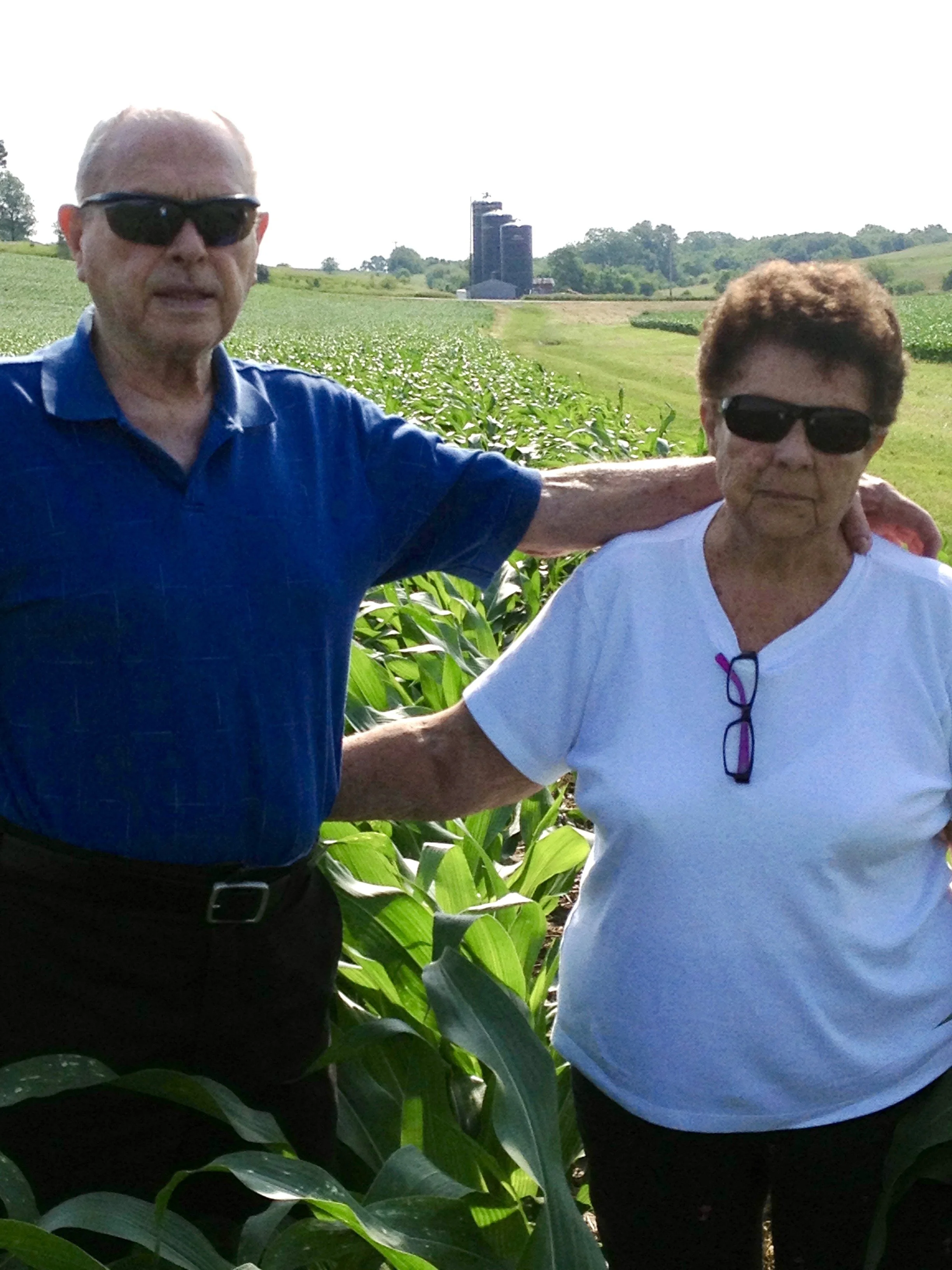 Tom and Elsie Kirley inspecting the corn crop!