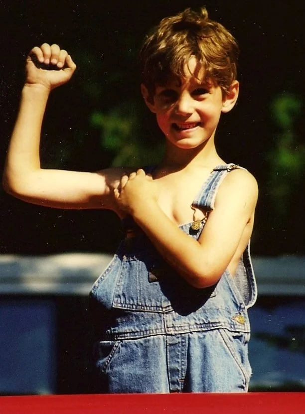 Nick showing off his muscles