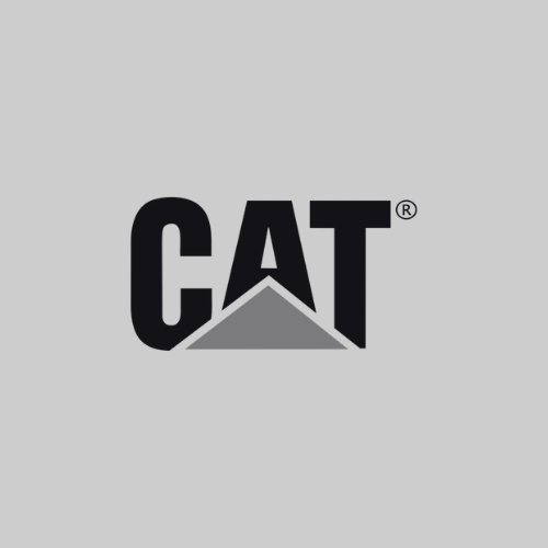 The CAT logo with the word 'CAT' in bold black letters, featuring a stylized mountain shape beneath the letter 'A' on a gray background.