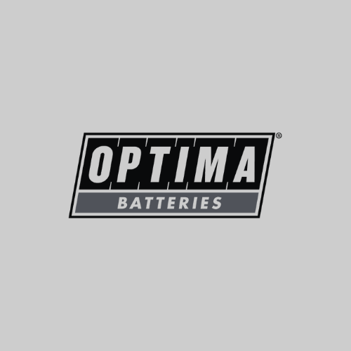 Optima Batteries logo on a gray background.