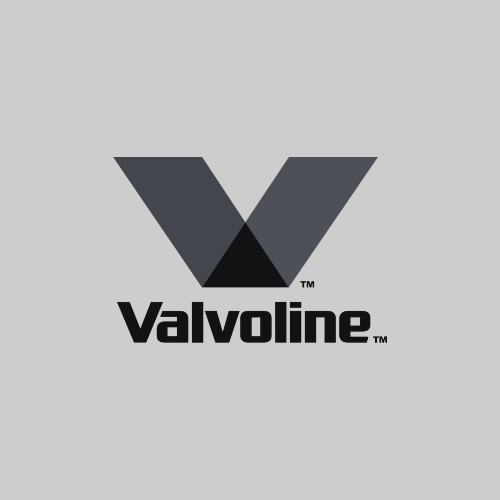 Valvoline logo with a stylized 'V' symbol on a gray background.