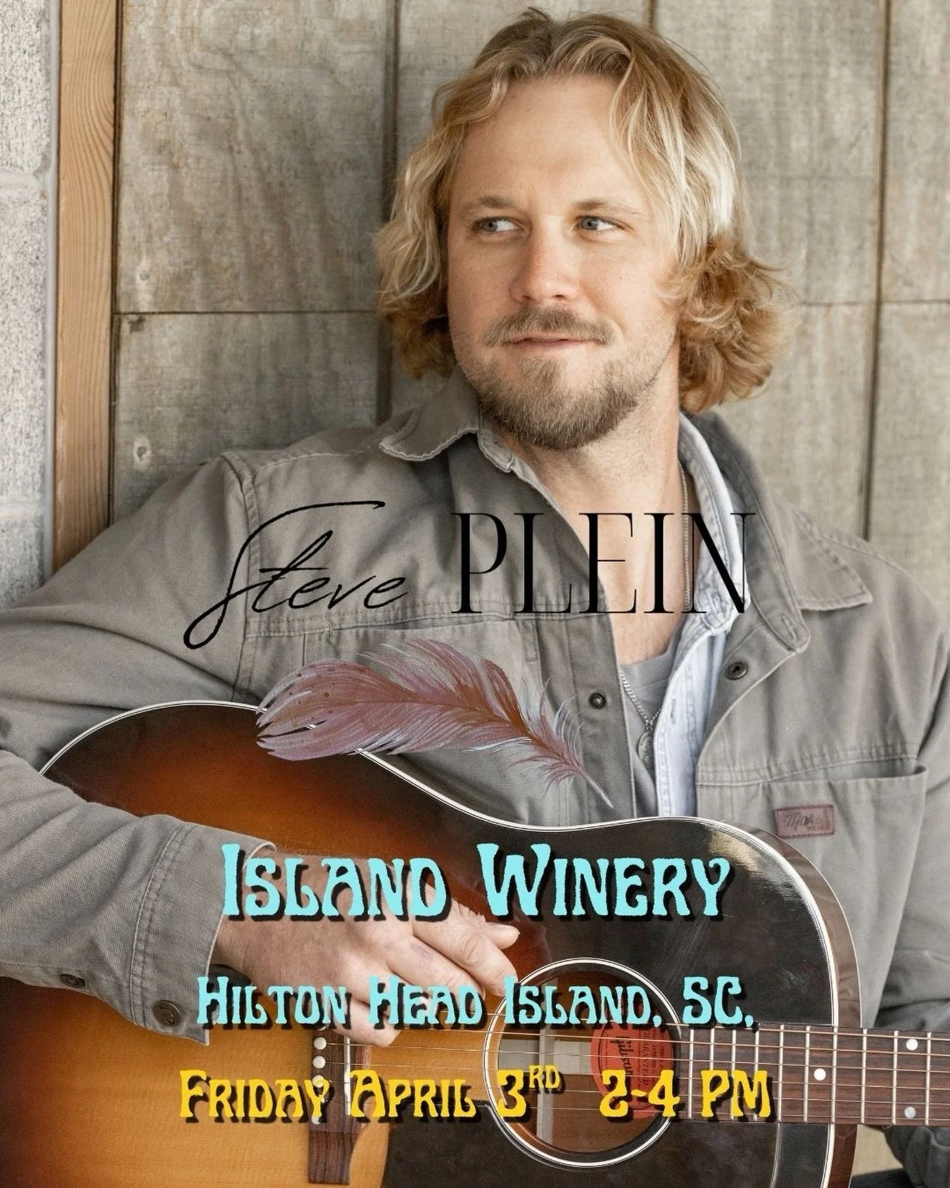 Come out to @islandwineryhiltonhead this Friday April 3rd at 2pm to catch me playing a set at one of the low-country&rsquo;s coolest wineries.