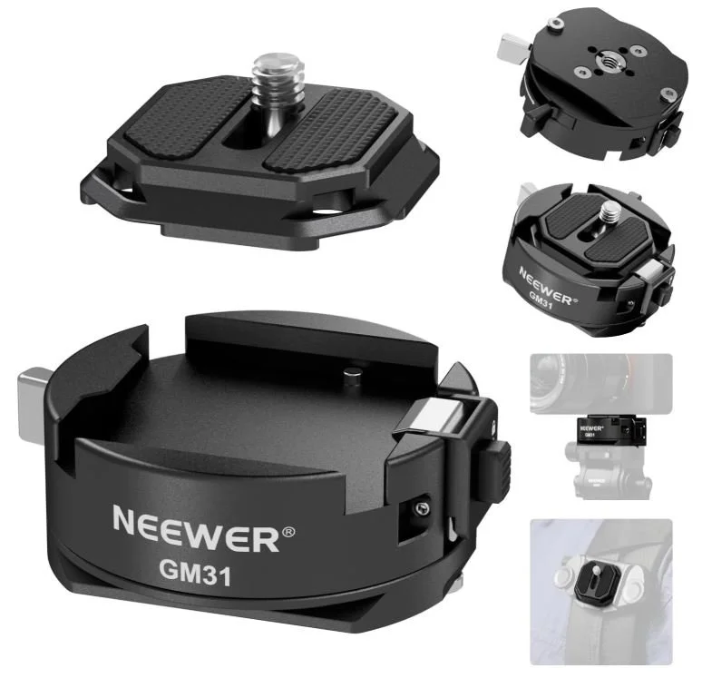 Quick release plates for tripod mounting