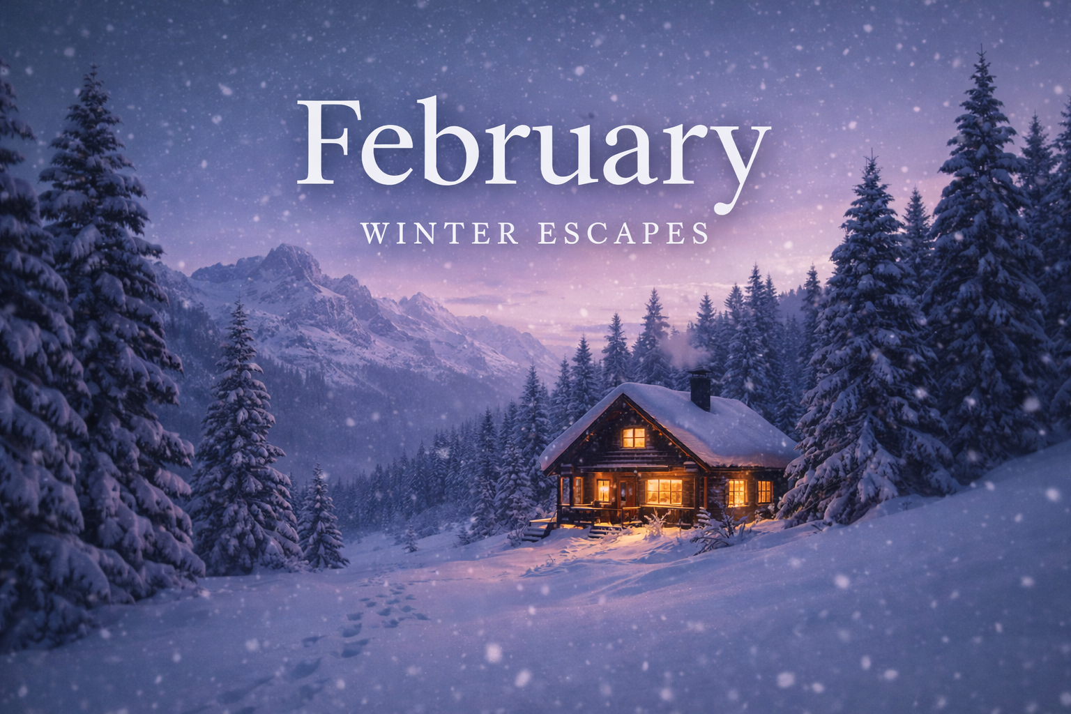 Winter cabin at twilight.png