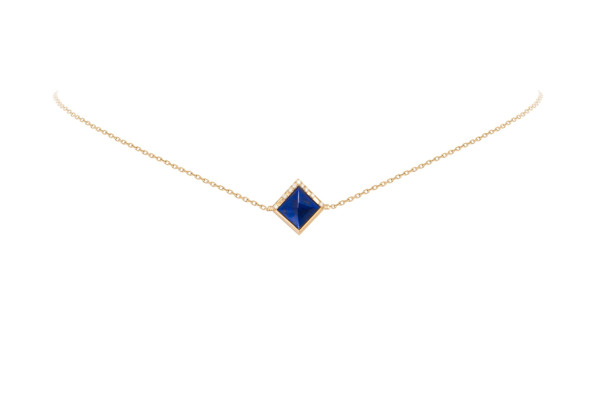 Lapis Lazuli and Diamonds 18kt yellow gold pendant Samarkand 