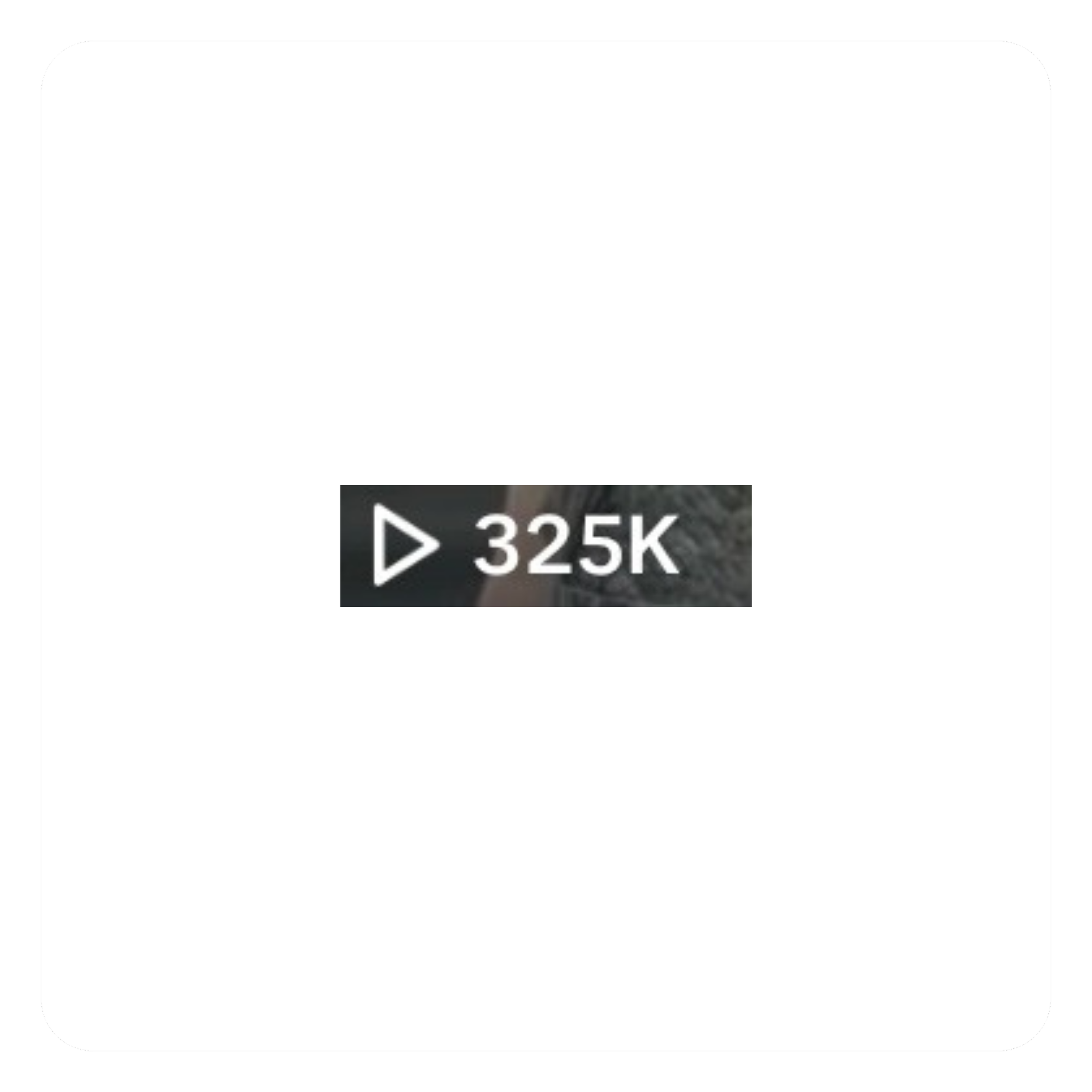 Social media video result showing 325K views from a 31 Social Co. client campaign, highlighting strong organic reach and social media management performance.