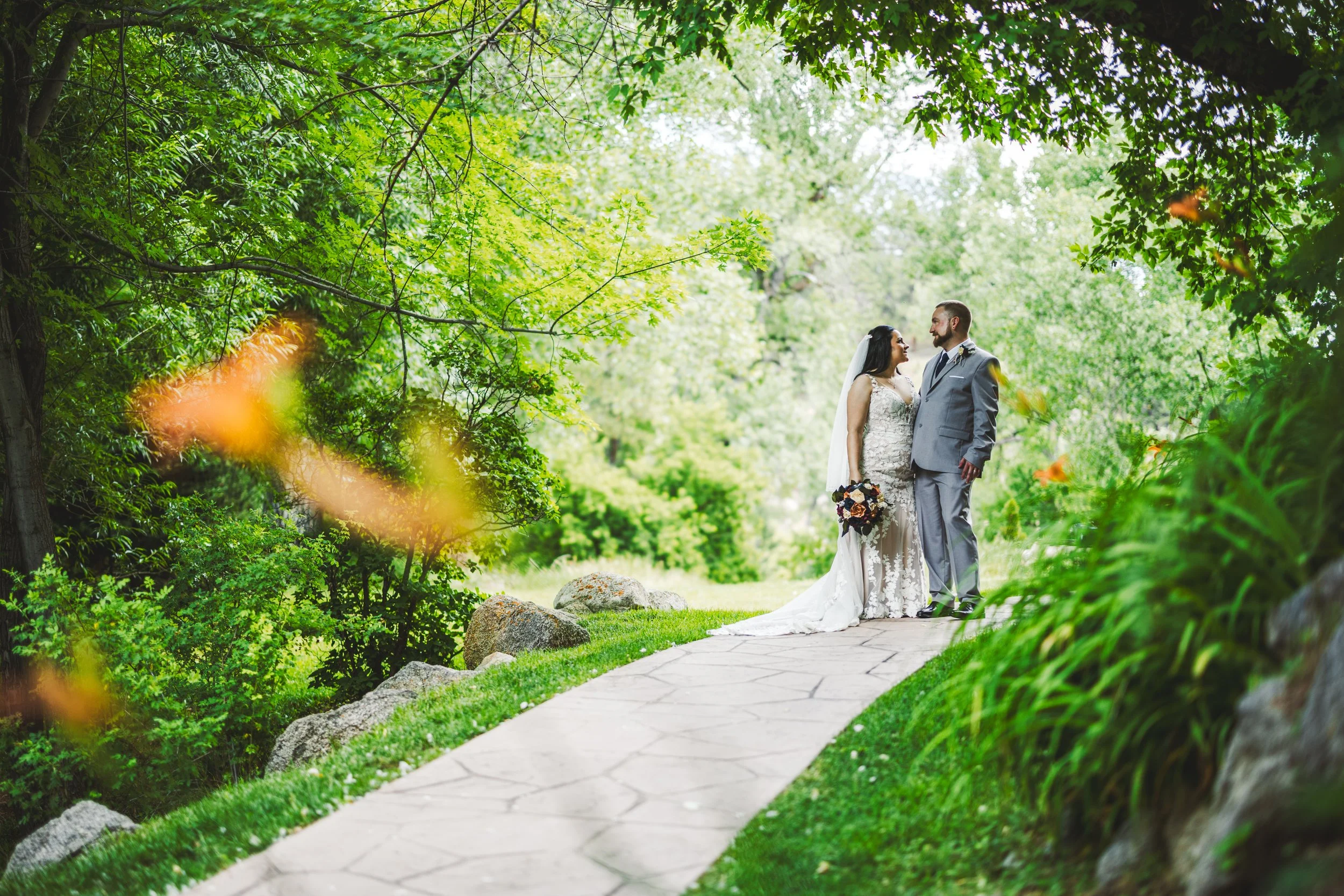 bride and groom portrait session at Boulder Creek by Wedgewod