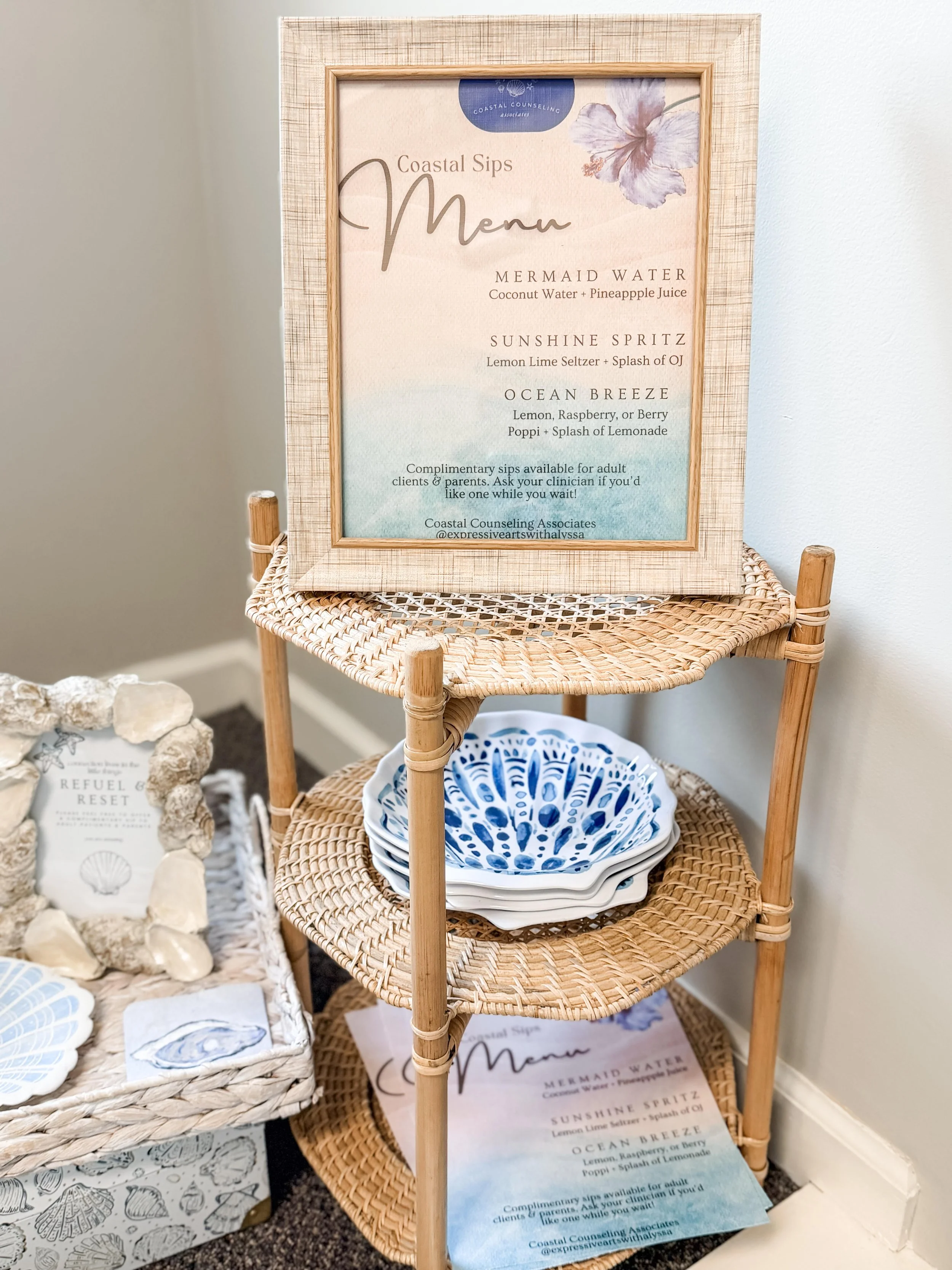 Our complimentary "Coastal Sips" station!