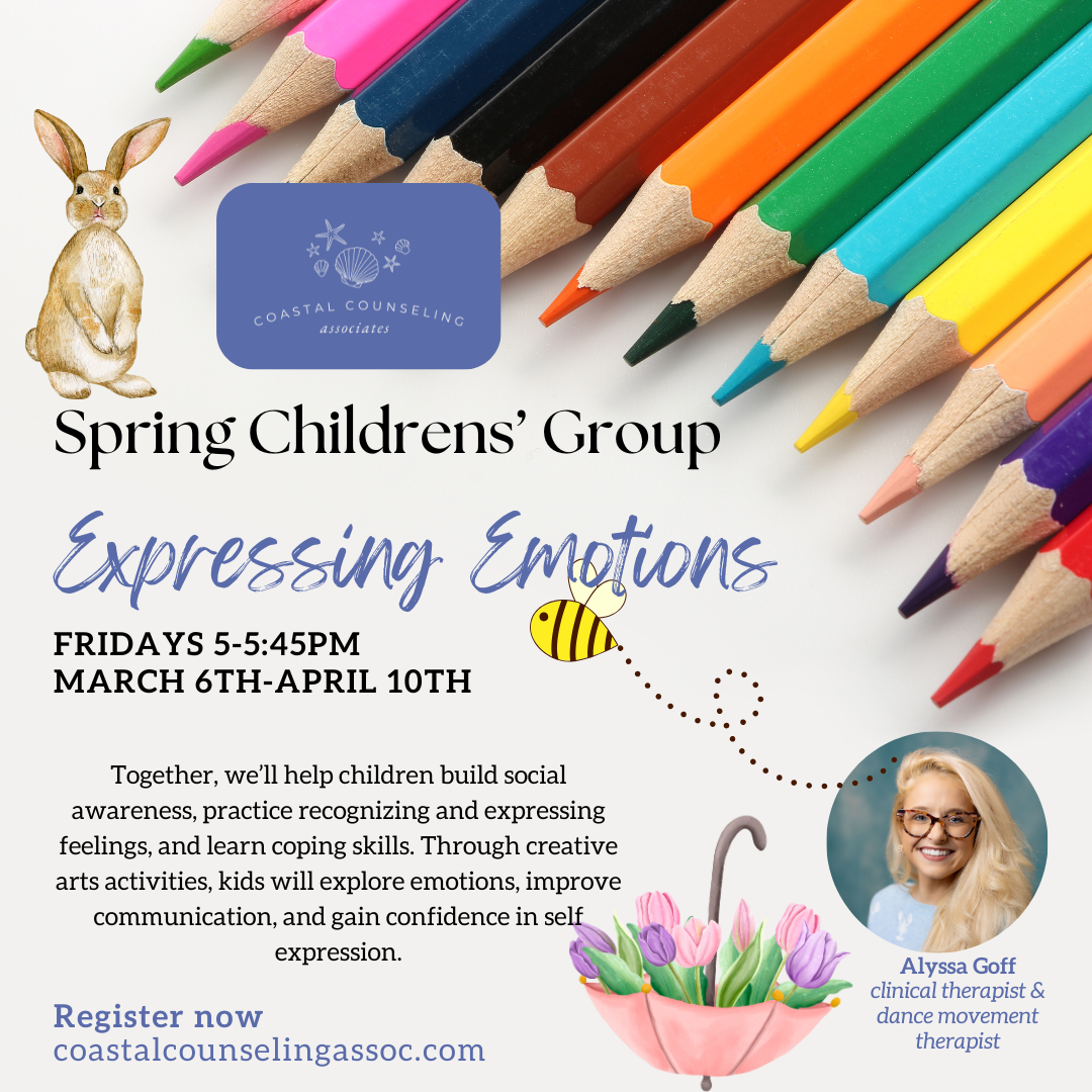 Children in an expressive art group sharing their artwork, learning emotional awareness and communication through creative play. Medway MA