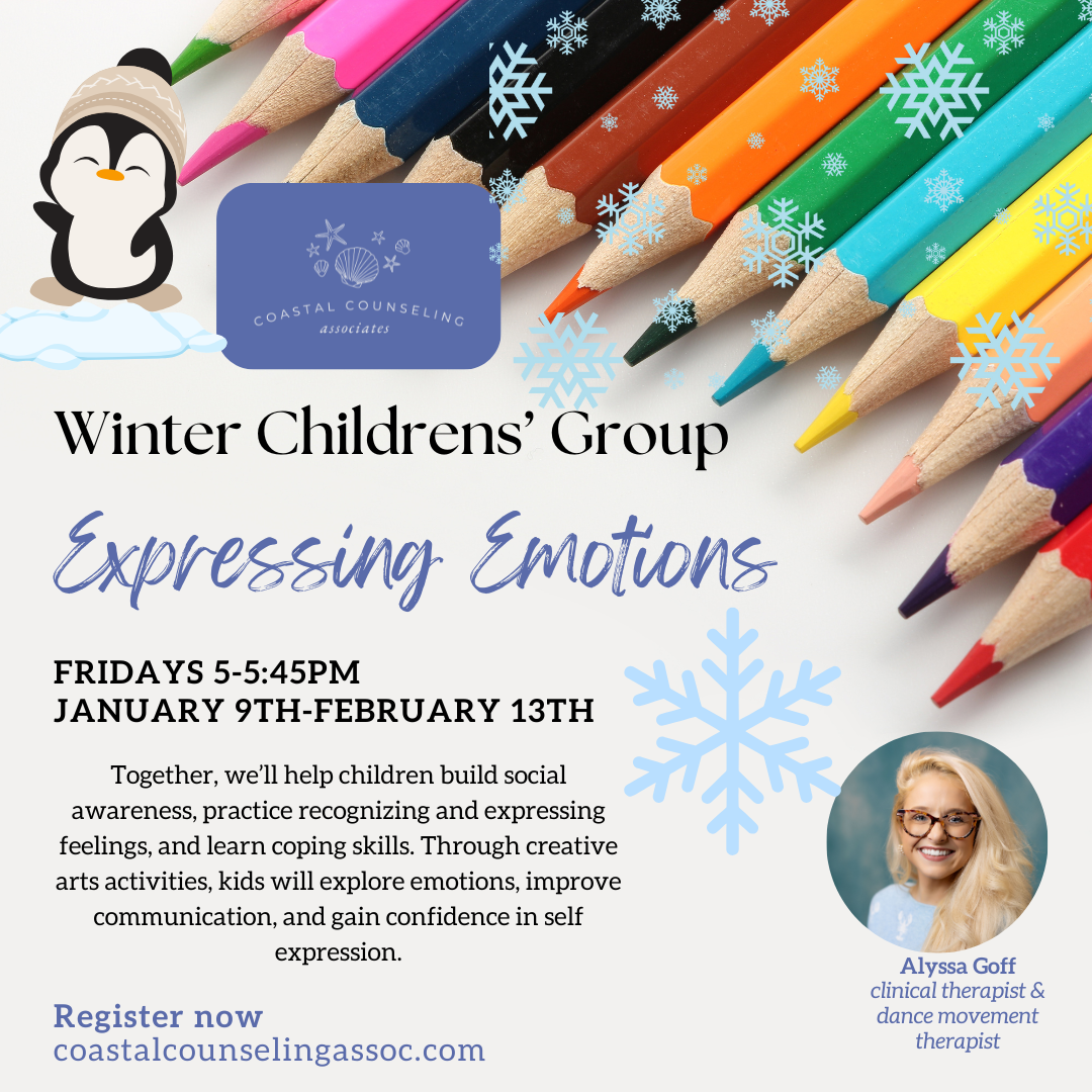Children in an expressive art group sharing their artwork, learning emotional awareness and communication through creative play. Medway MA