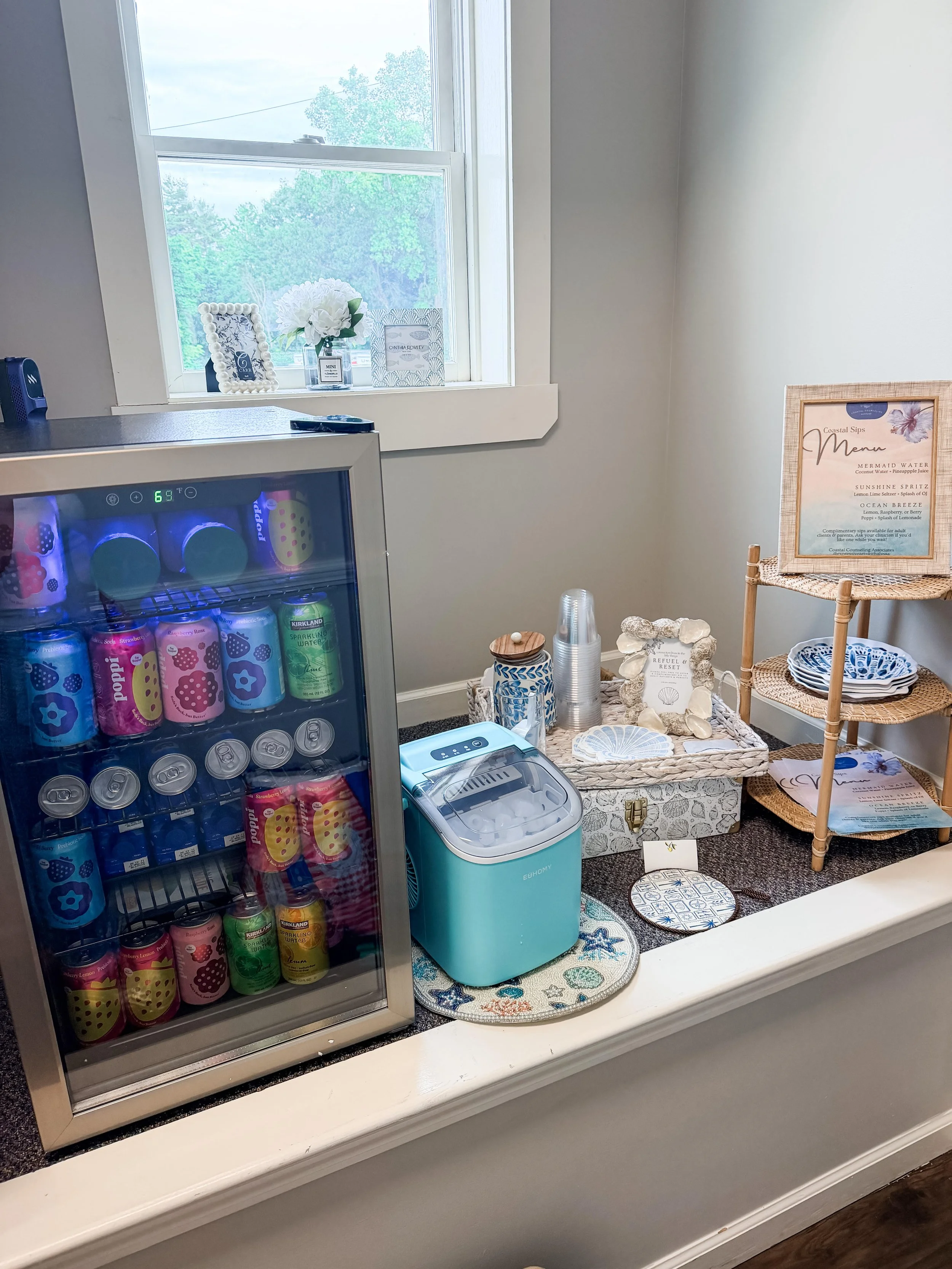 Our complimentary "Coastal Sips" station!