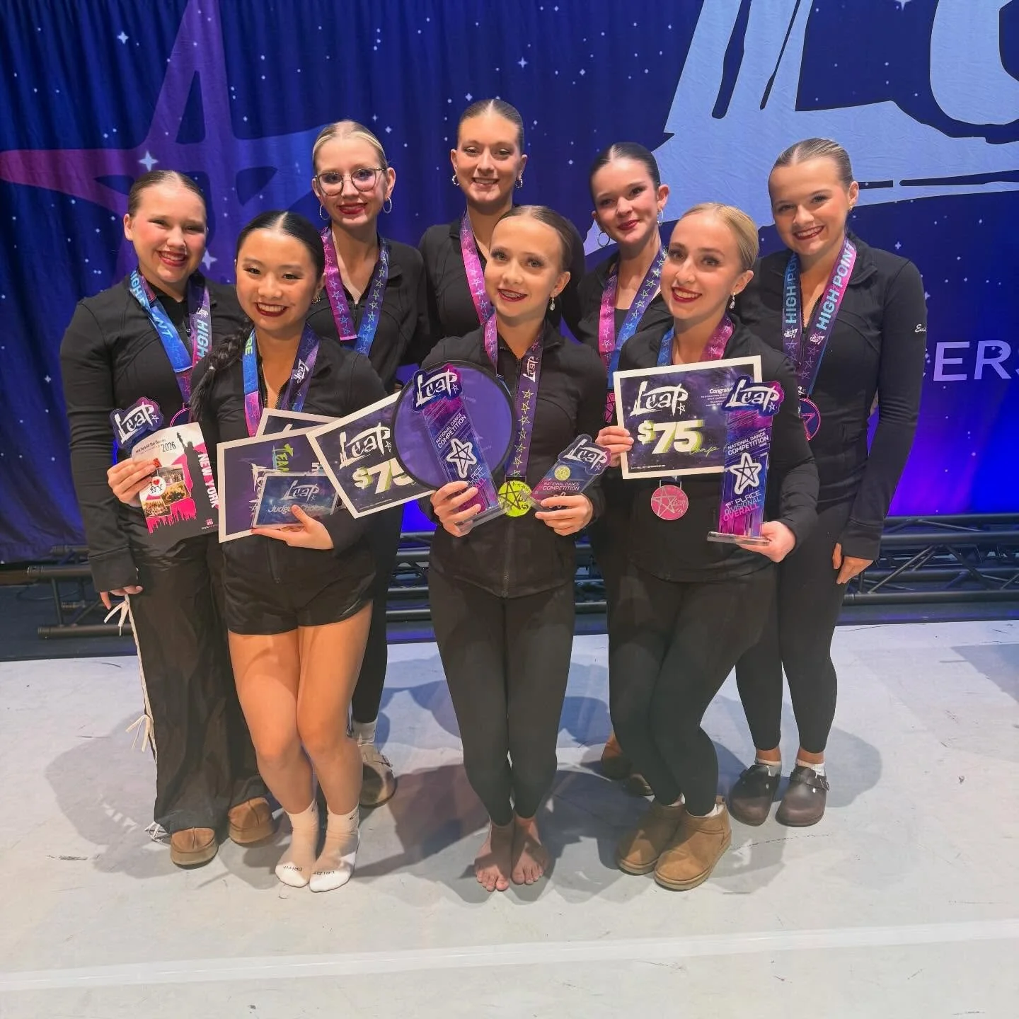 What an amazing day at @leapcompetition yesterday! We are so proud and we are counting down the days until we&rsquo;re back on the stage as a full team! 🩵

Congrats to the following routines!
This Bitter Earth- 1st Overall and Choreography Award
Wit