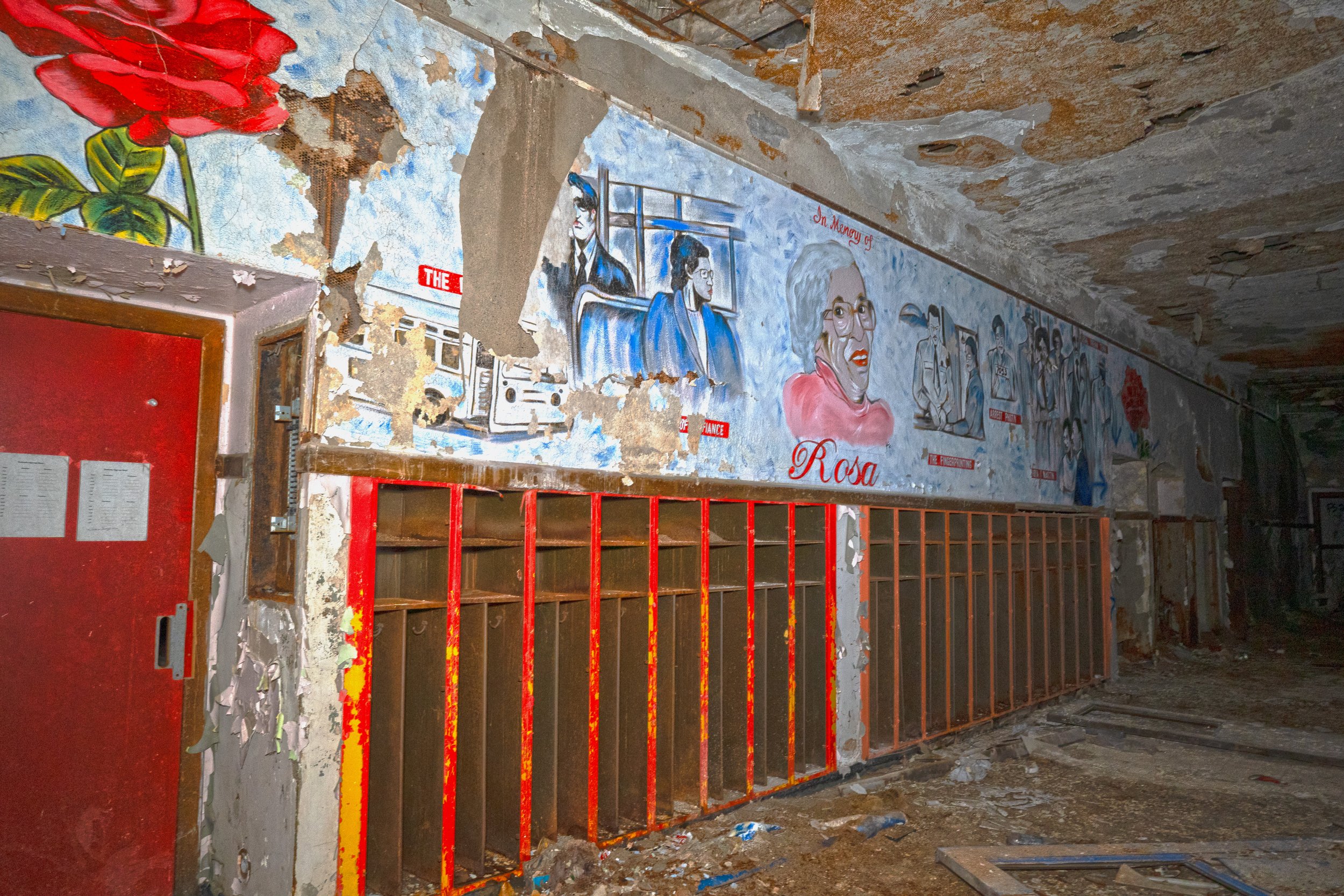 Going more down the hallway in my opinion the best mural of the school of Rosa Parks