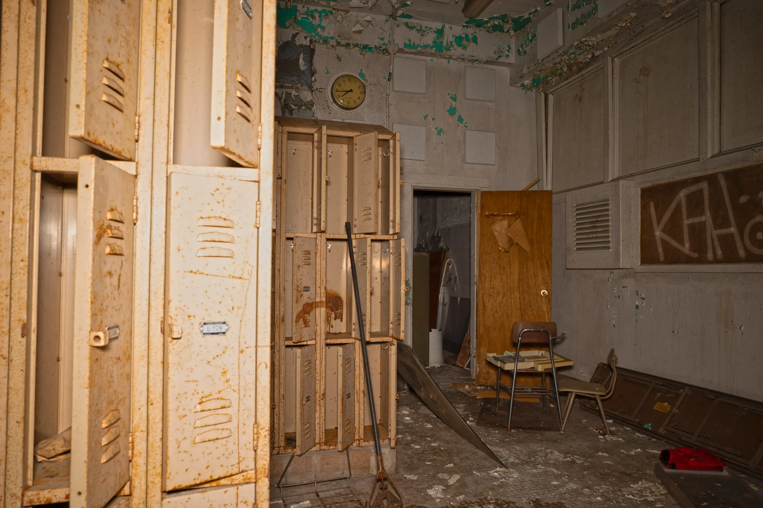 locker room next to Multipurpose room and pool area