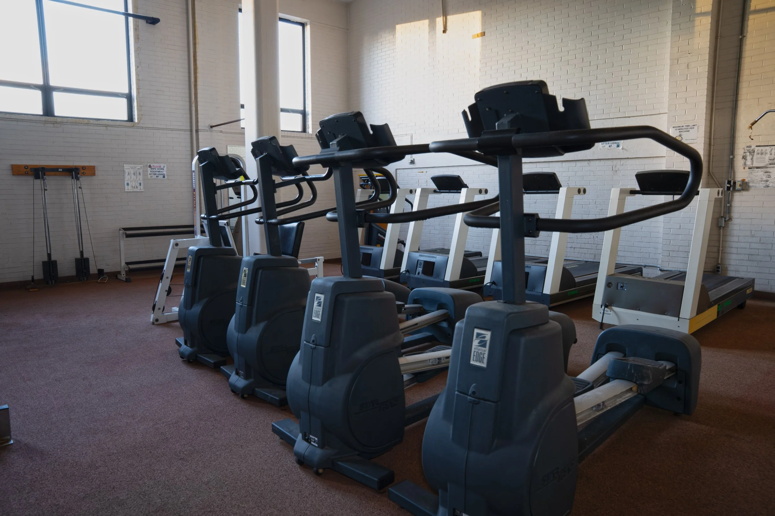 weight room at the end of the gymnasium corridor on the 2nd floor shot 2