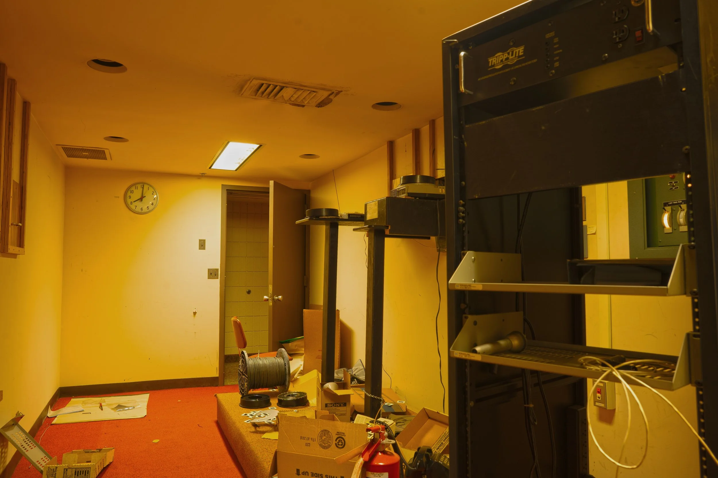 Projection room behind the auditorium 