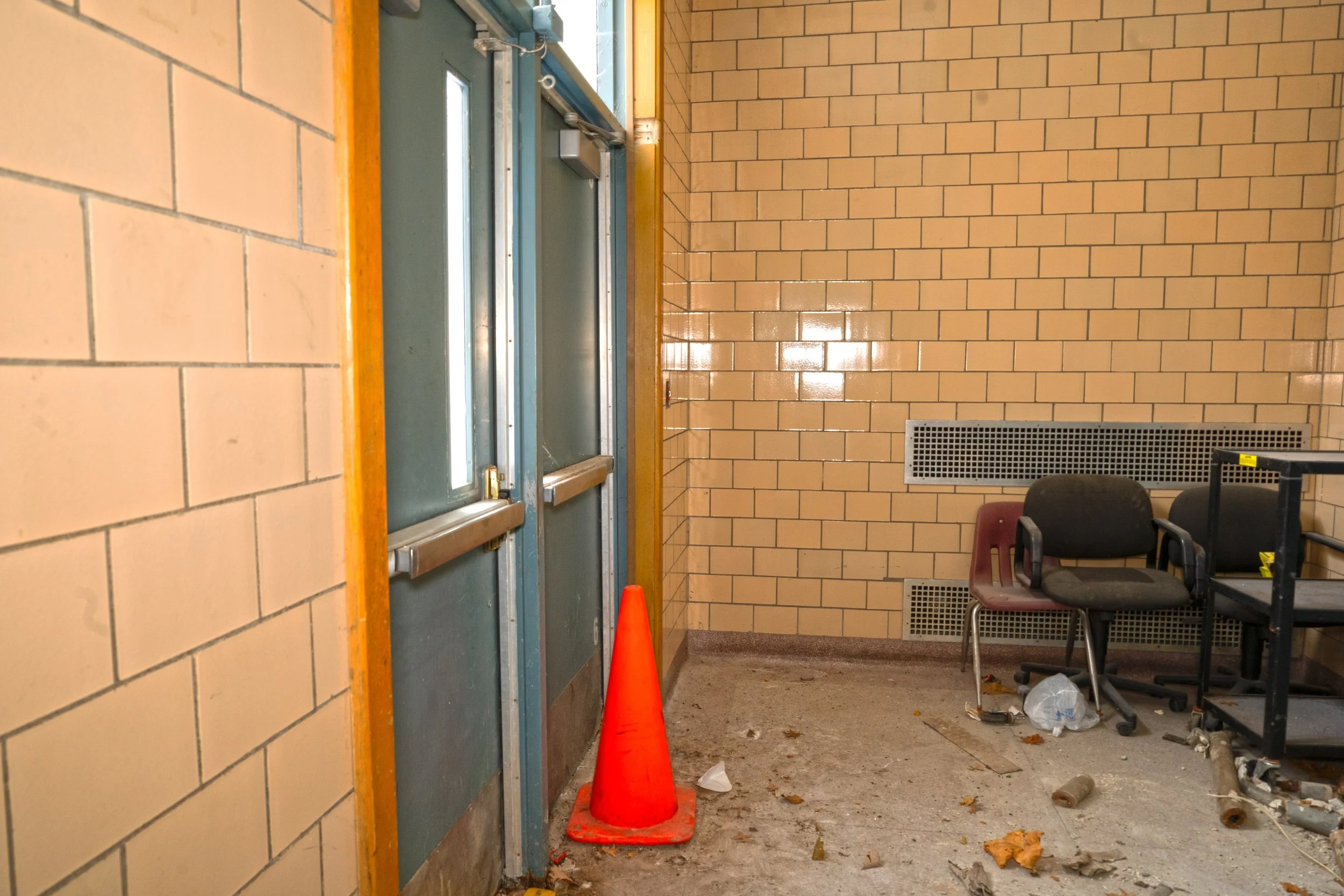 Outside entrance to auditorium 