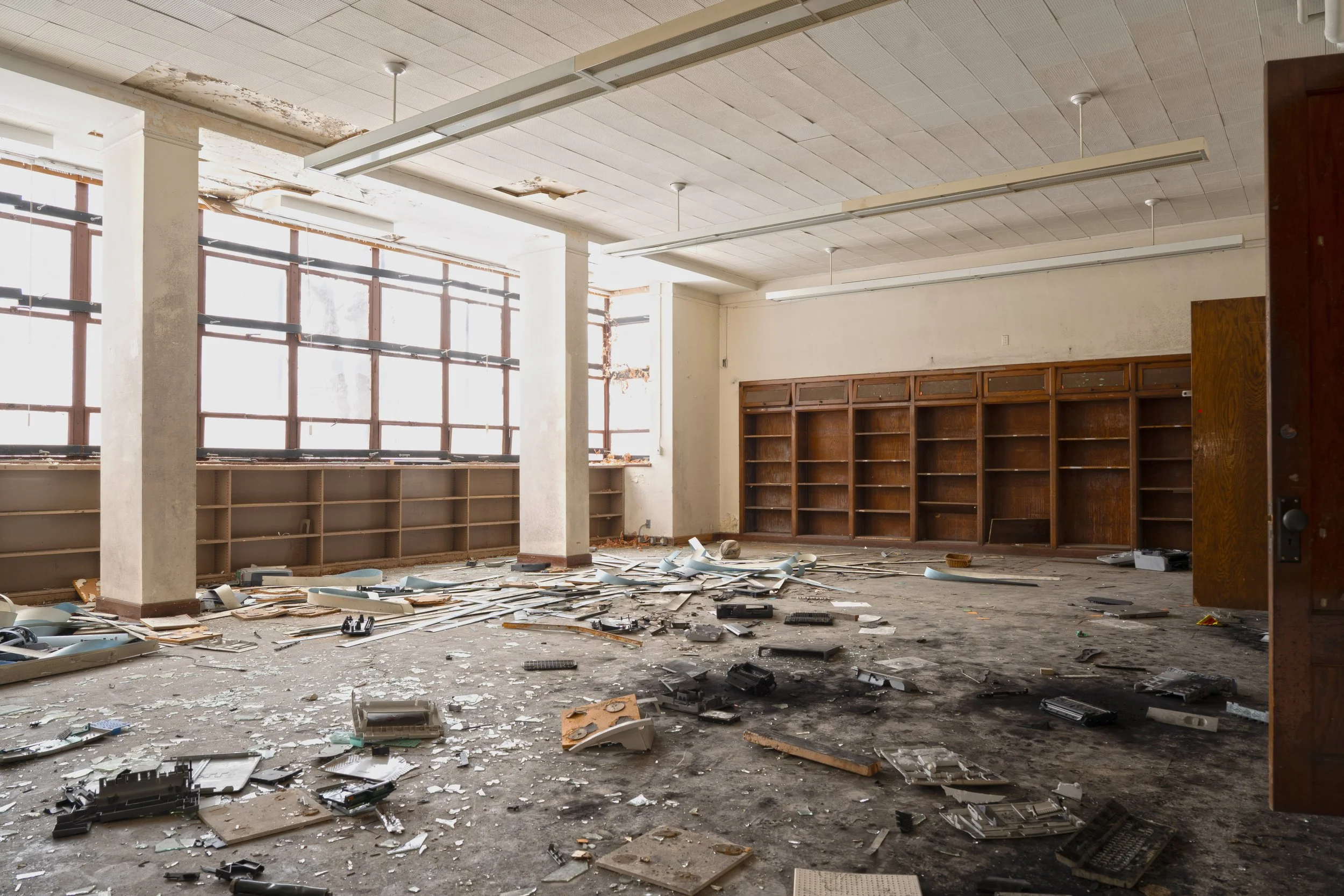 The library (This space also once served as a temporary  kindergarten room)