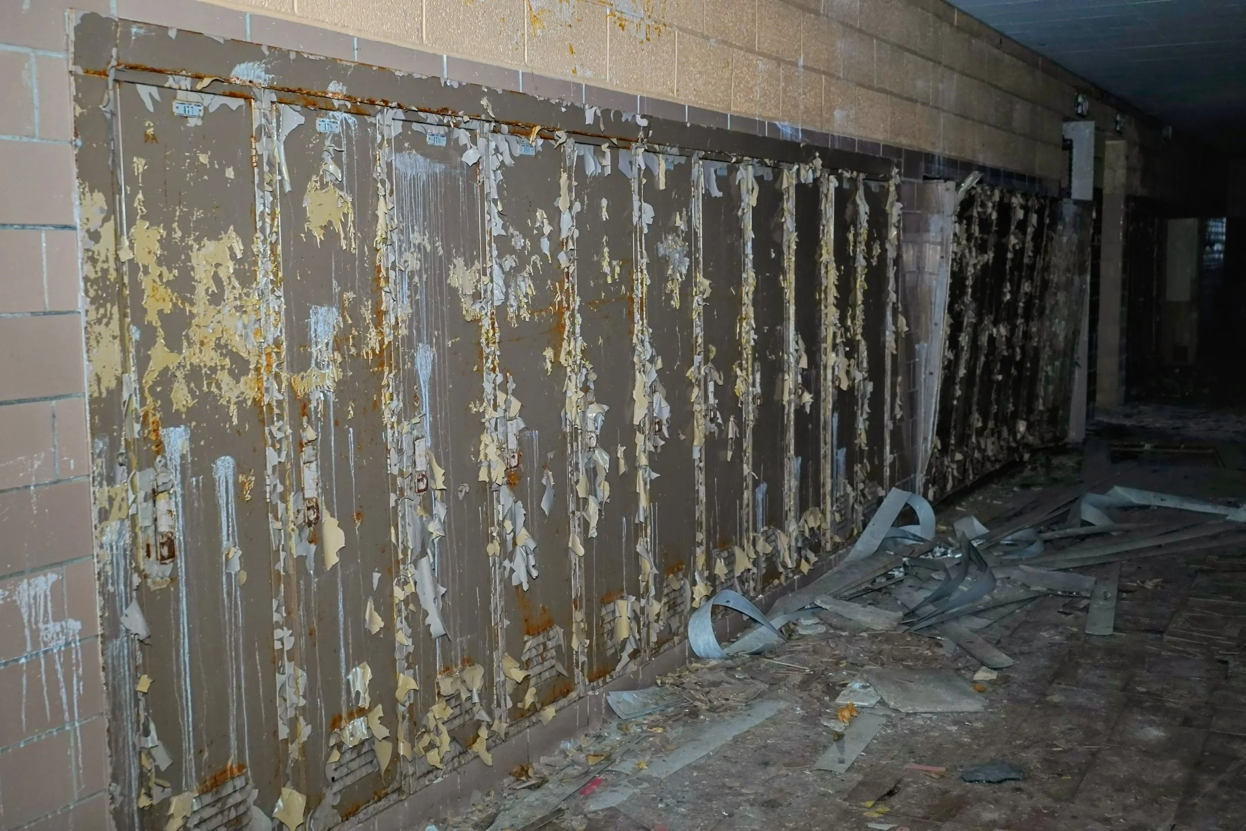 Some lockers are literally decaying from the metal outwards 