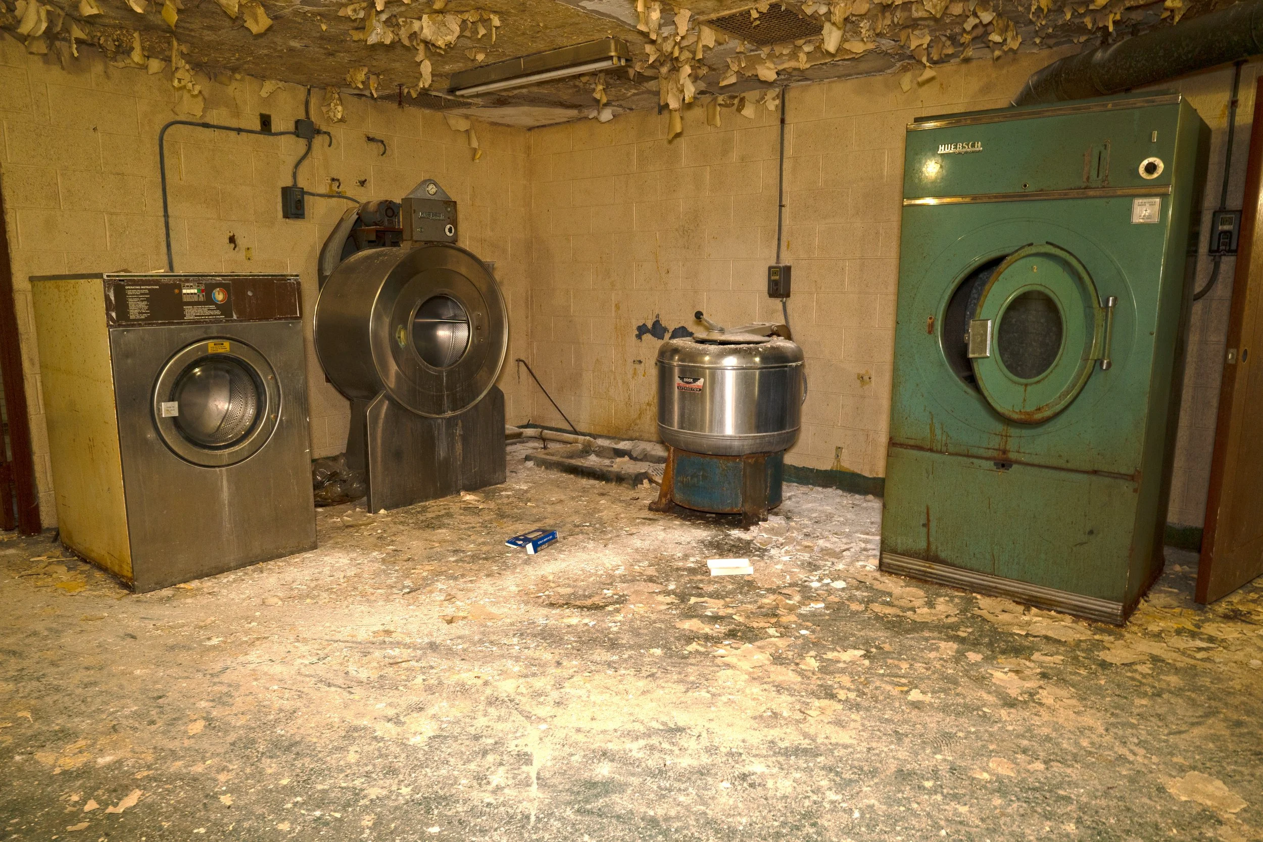 Dryers next to boys pool