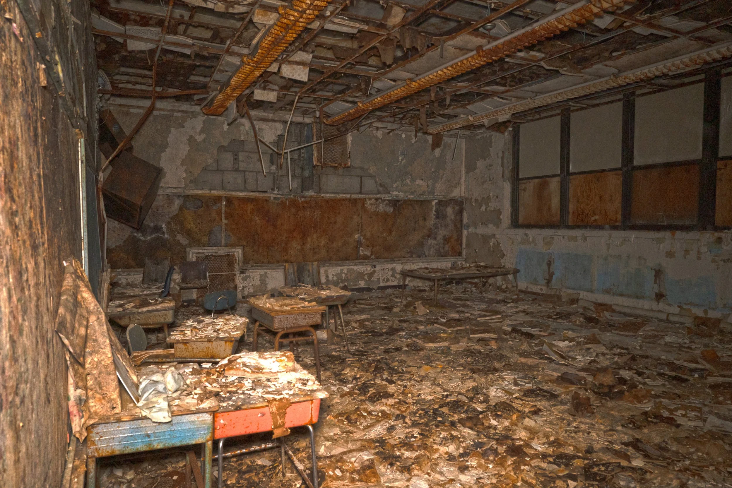 However some rooms are not as intact scrapped and water damaged in the aftermath