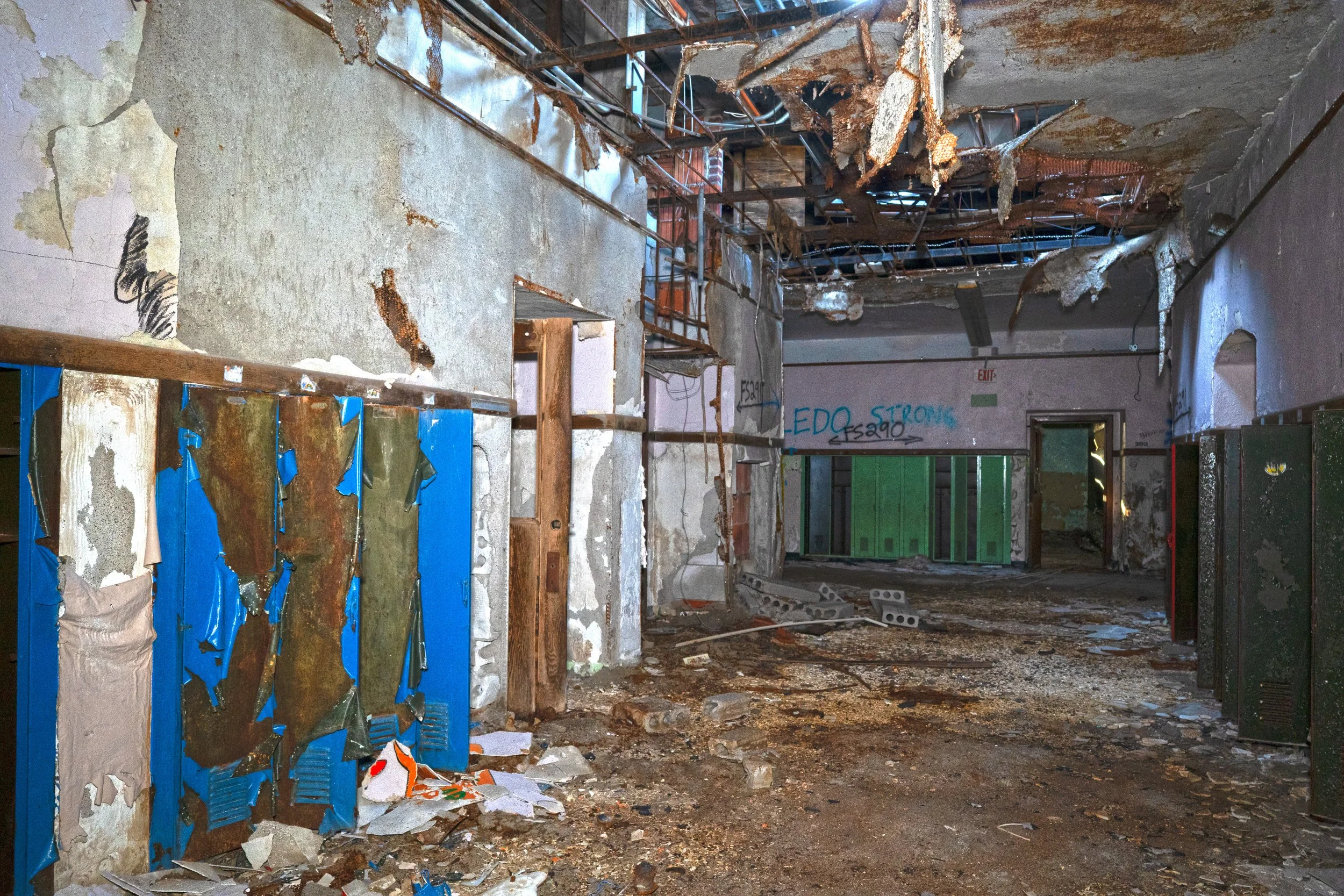 More general decay from water at the end of the 2nd floor short hallway