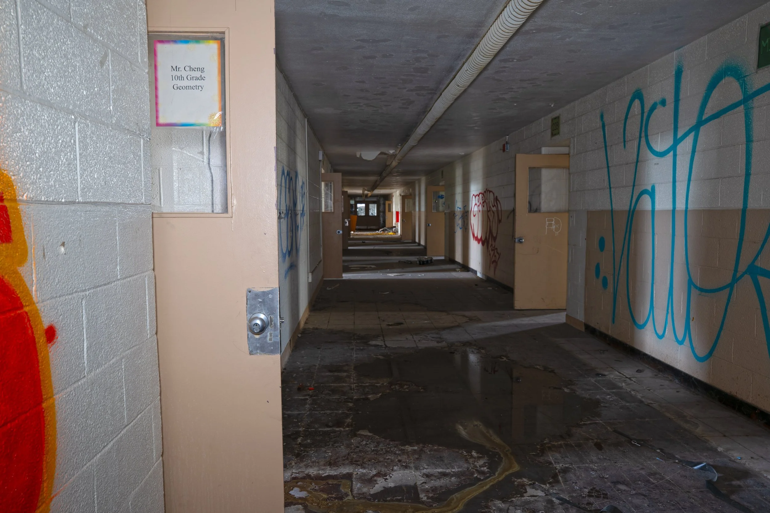 2nd floor main hallway (Note the 10th grade sign)