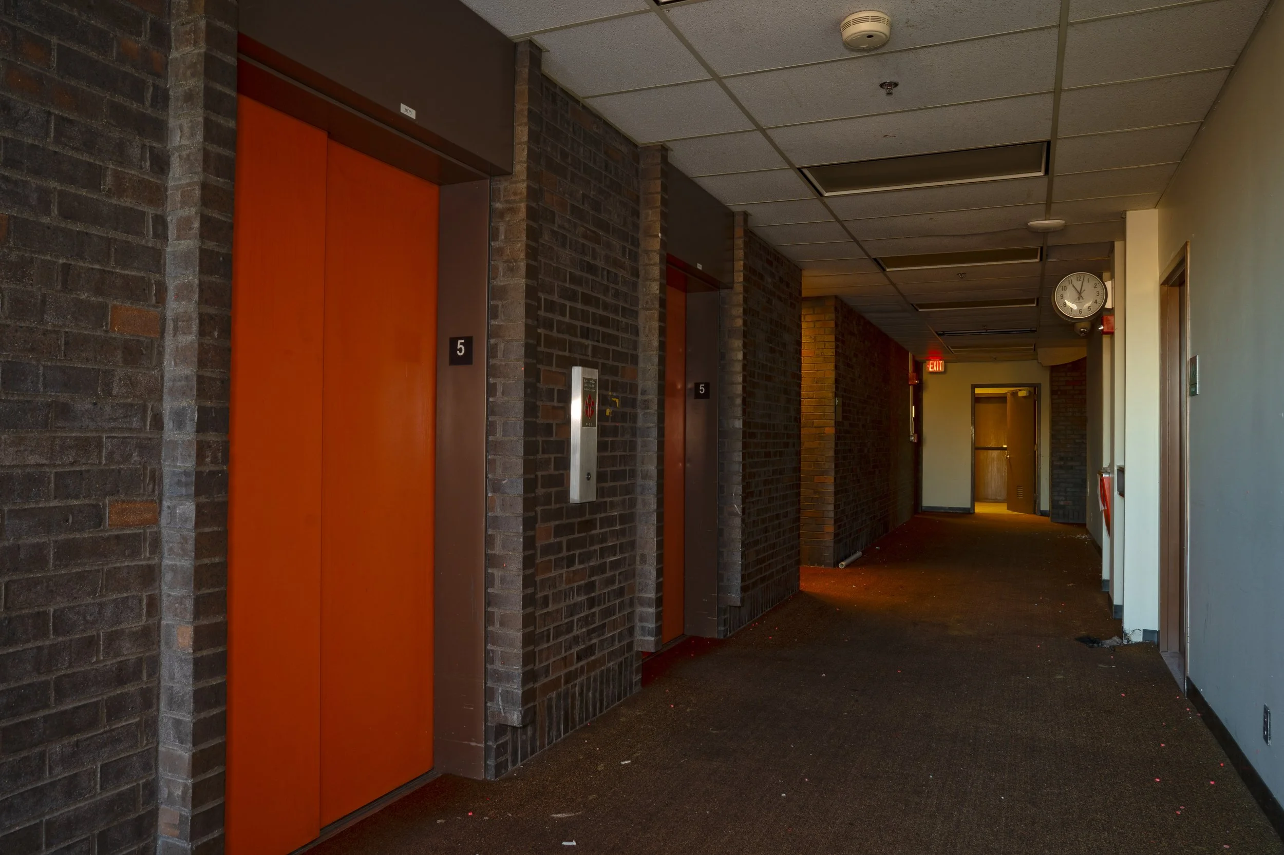 5th floor main hallway next to elevators 