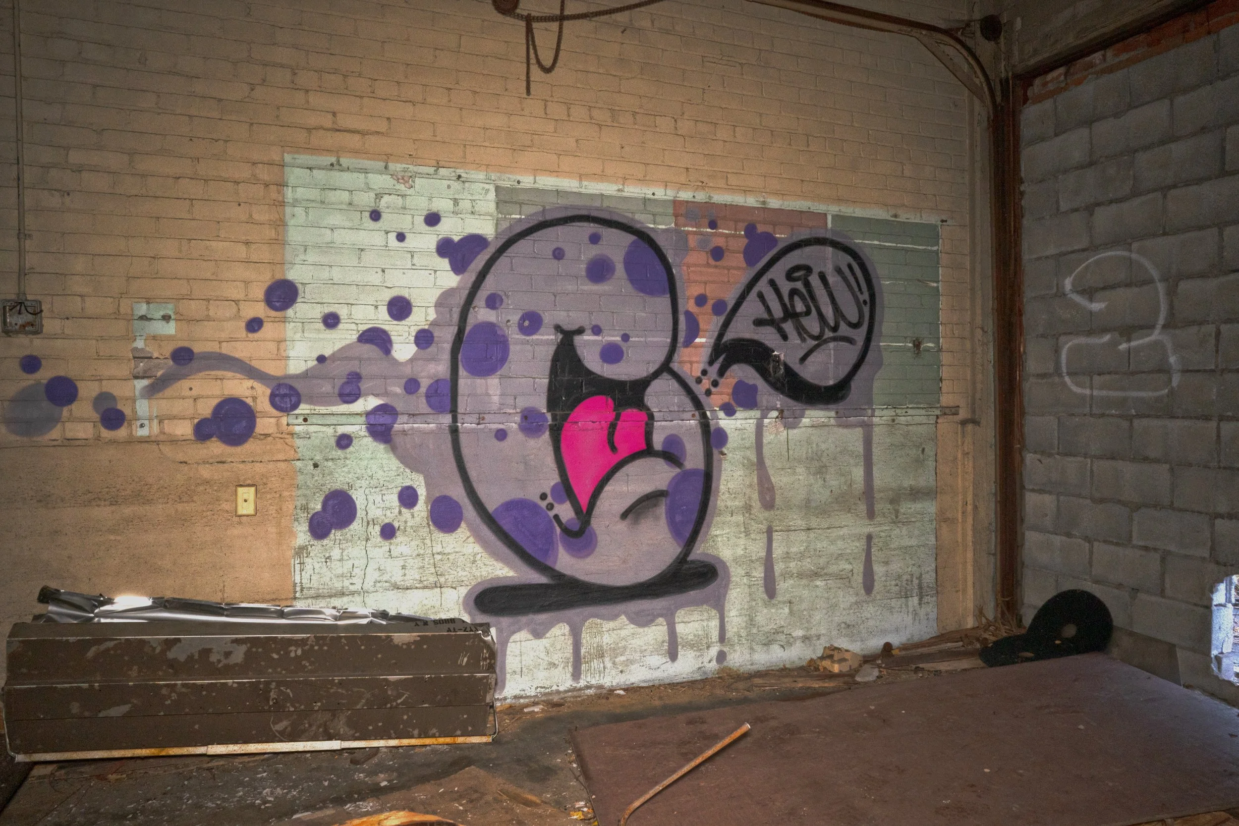 A cool piece of graffiti in the storage area