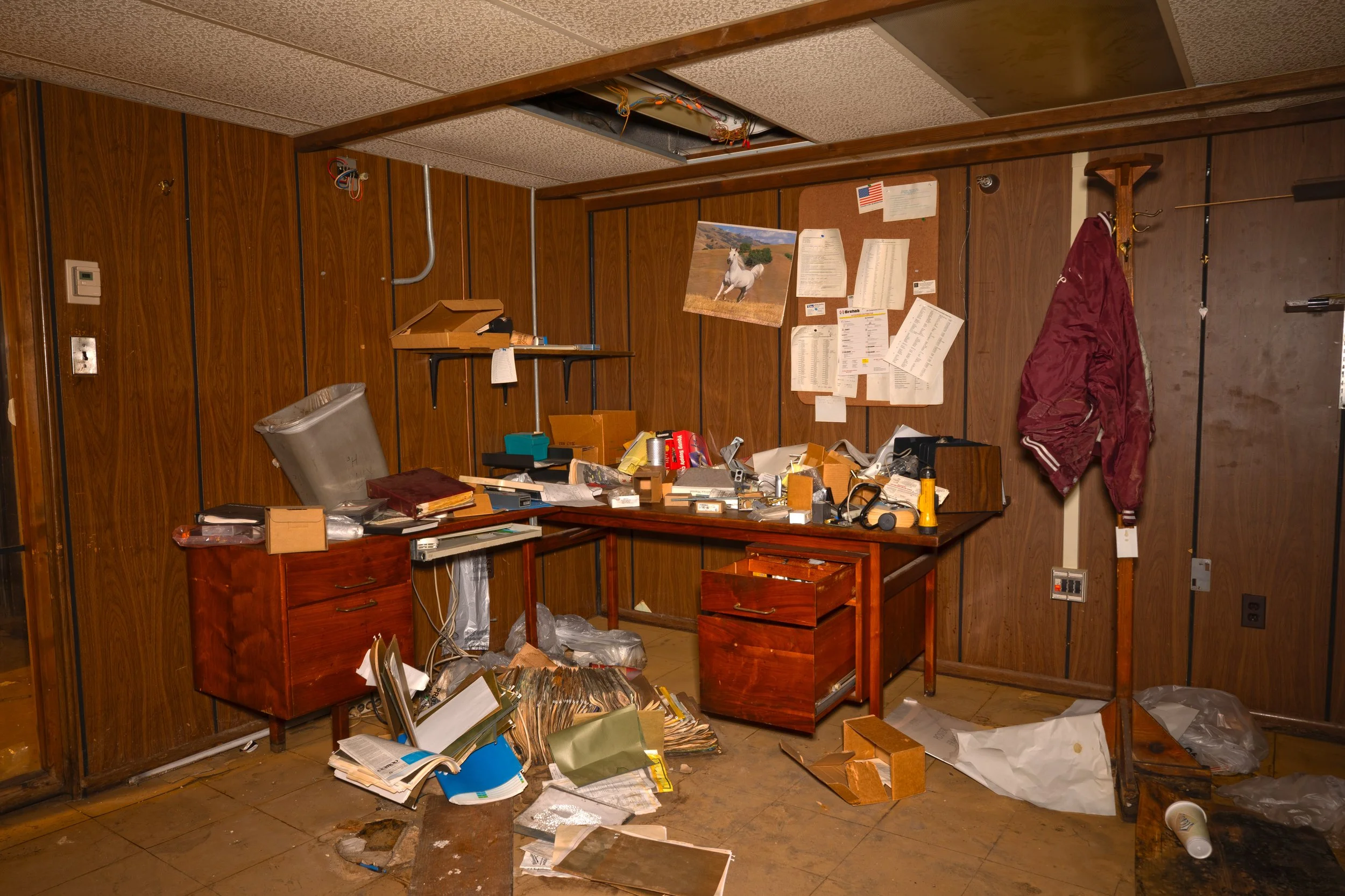 A room in the mechanical corridor that has most items left behind  