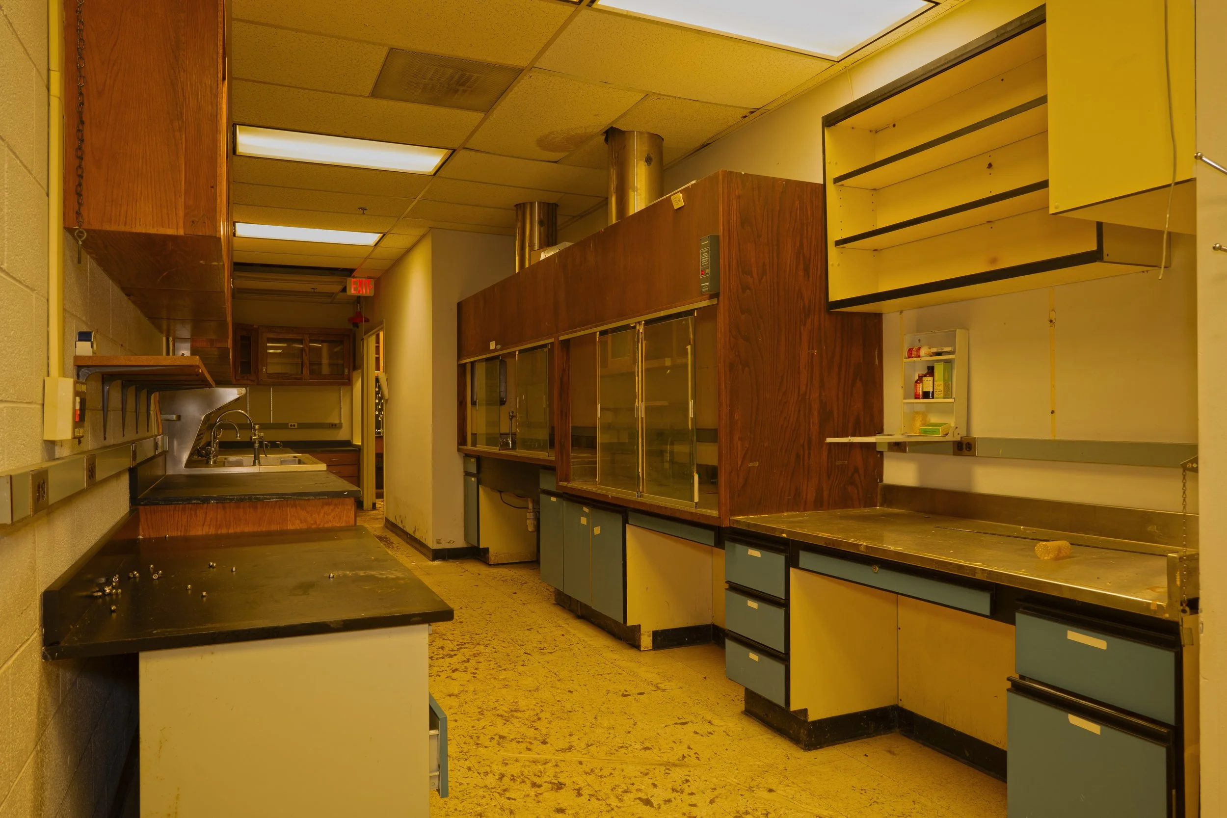 A research lab in the basement