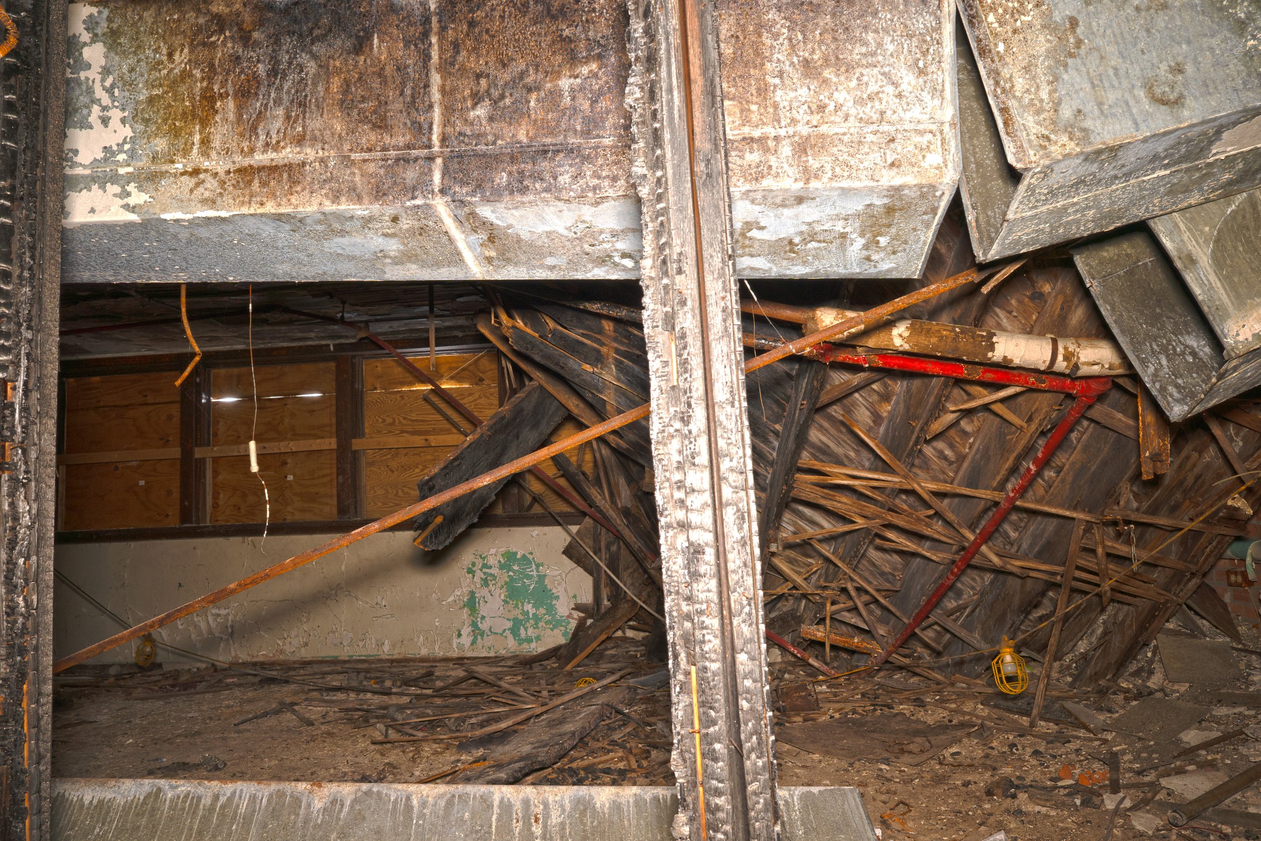 basement classroom in 1905 build above is the 1st floor classroom with fire damage 