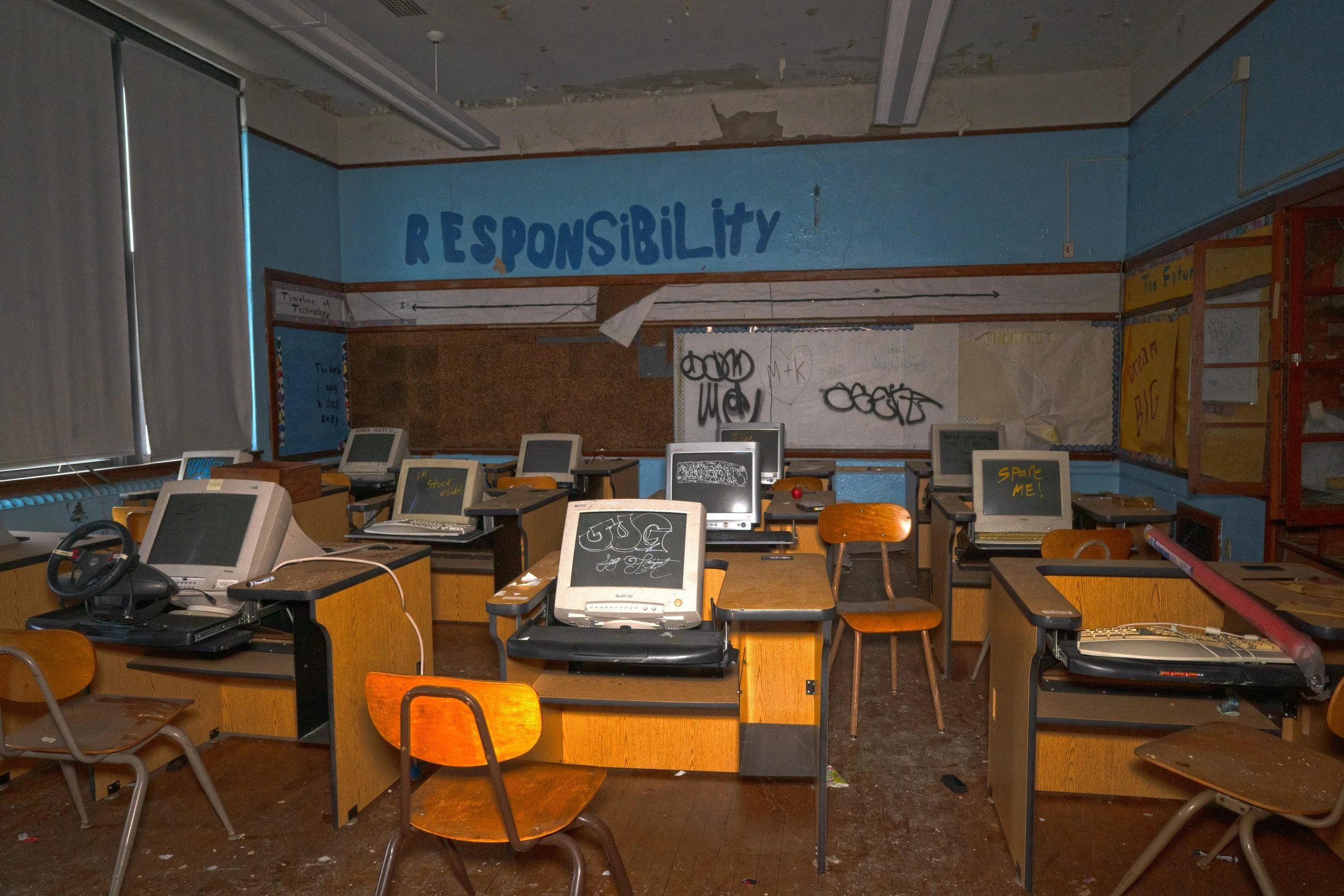 One of the most notable shots of the school