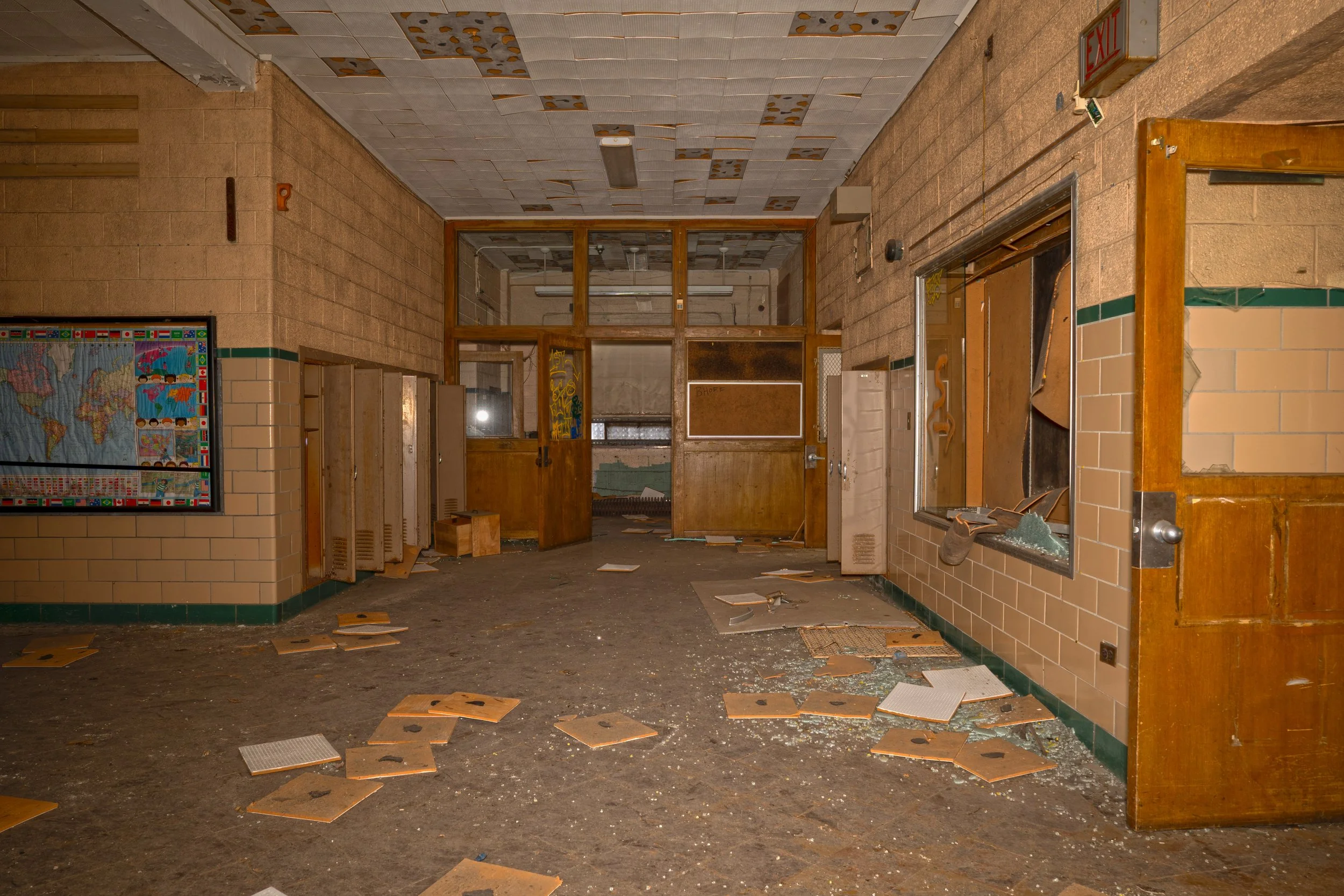 1st floor hallway shot 6 facing the western side of the building (Note if the addition was to be built it would have stretched straight ahead from this hallway)