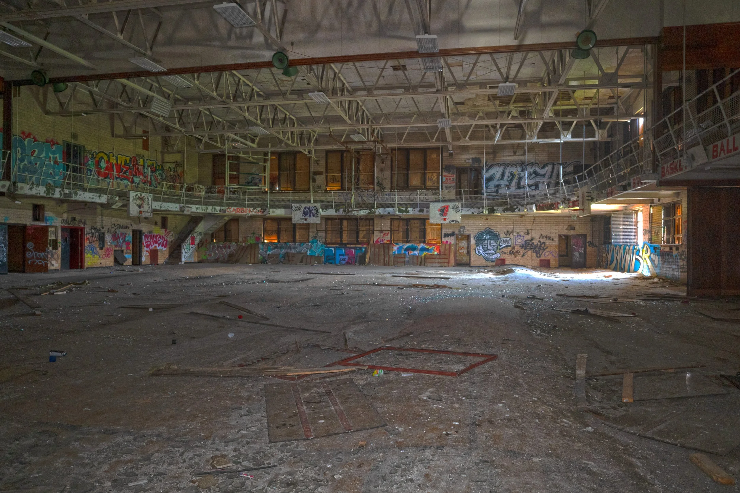 The Gymnasium was a double decker space that sat above the pool