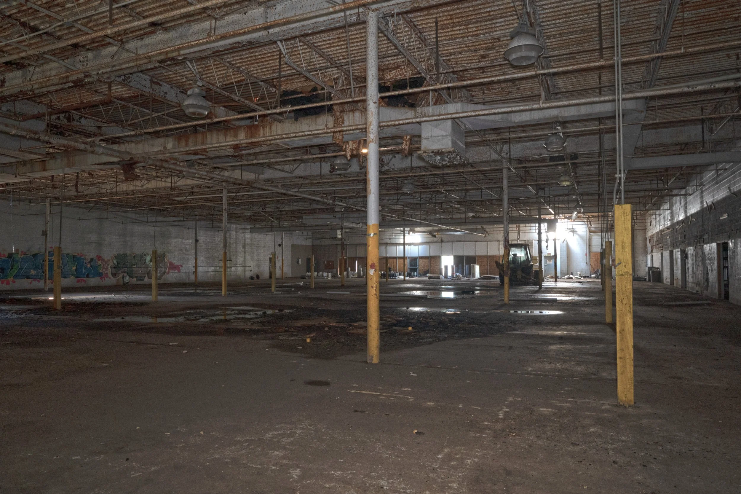 The inside is a gutted area with almost nothing inside