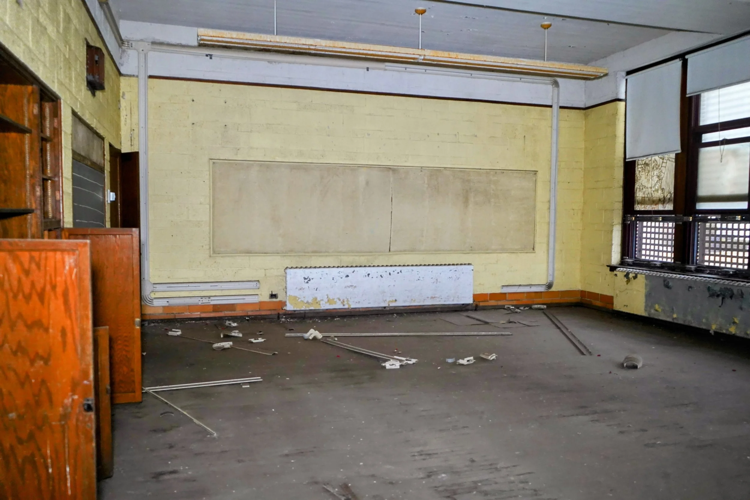 another nearby classroom has had its board removed