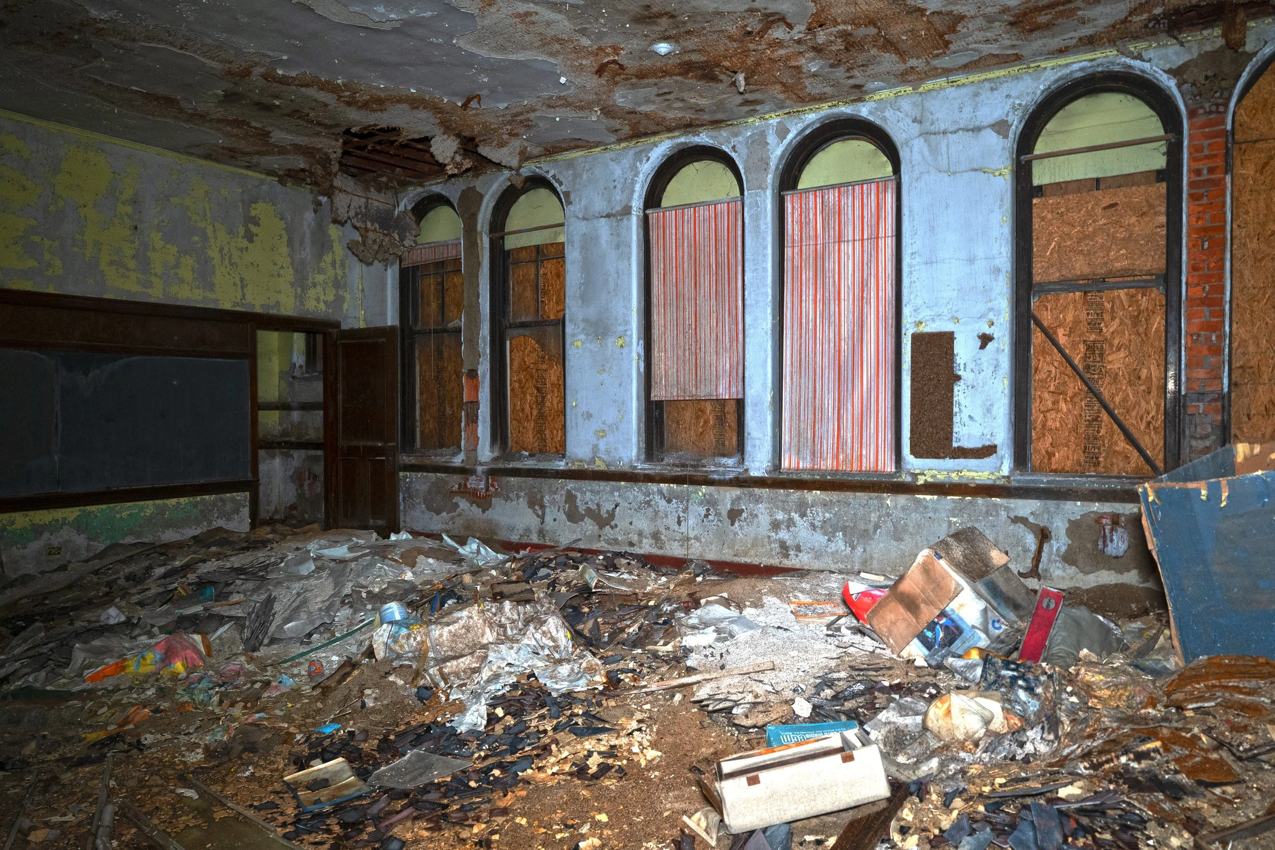 2nd floor classroom with curtains still intact 4