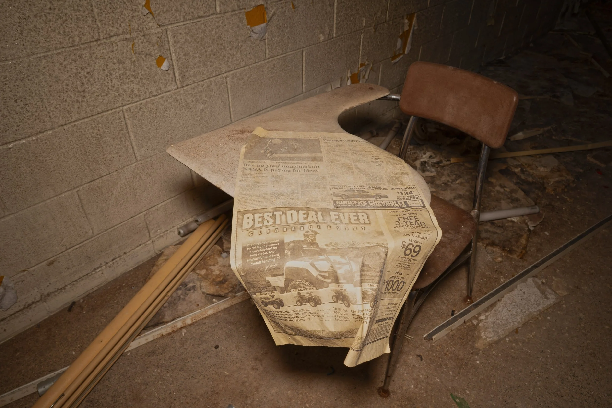 newspaper in 1st floor hallway