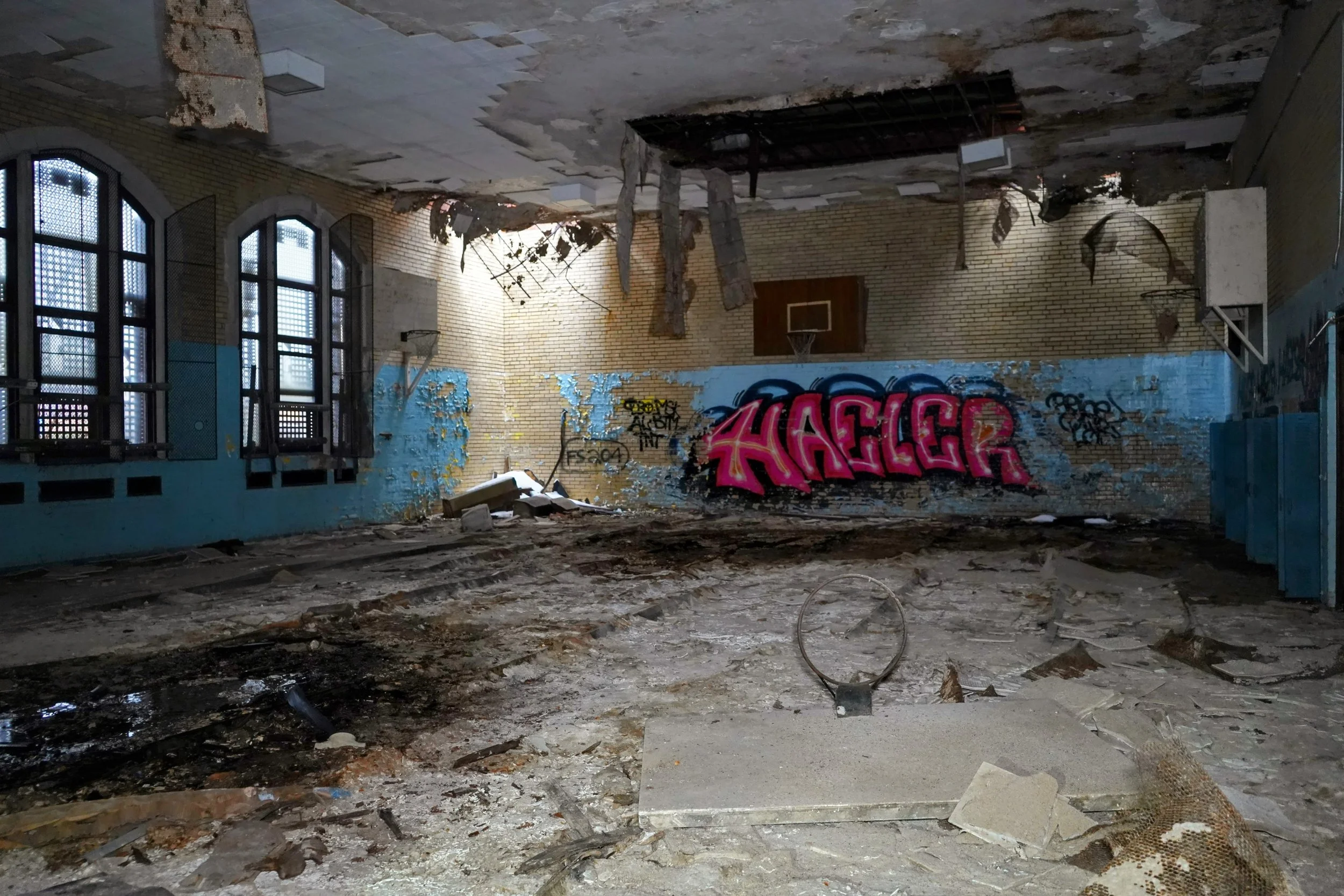 gymnasium shot 6 (Far shot of roof damage)