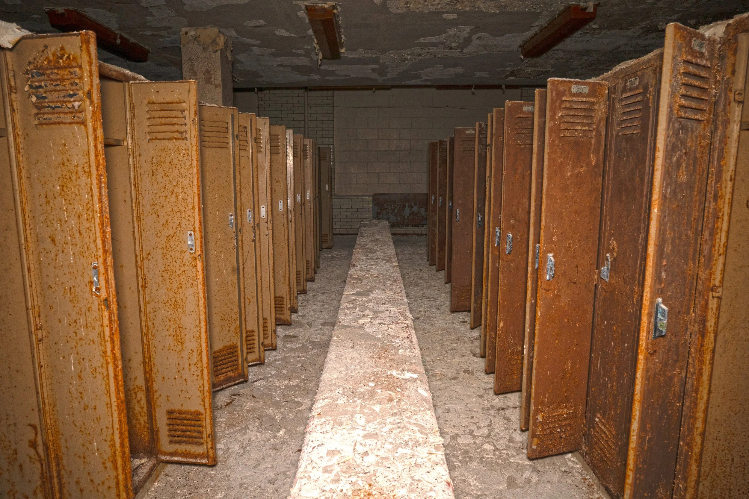 A section in the locker room