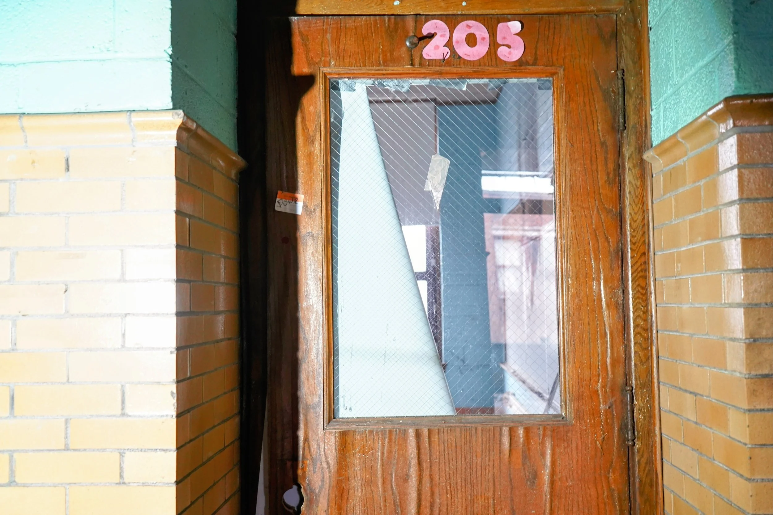 Room 205 with numbers still intact