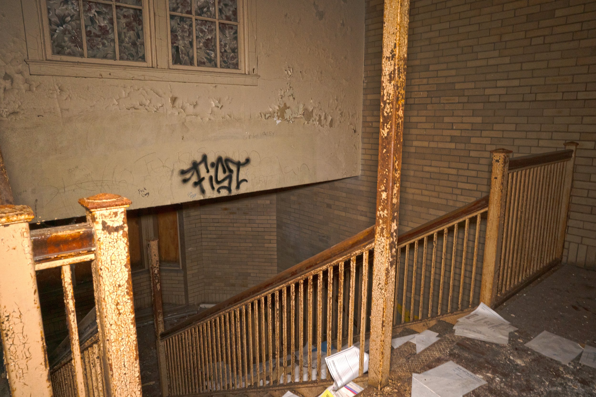 original build staircase as seen from the 3rd floor