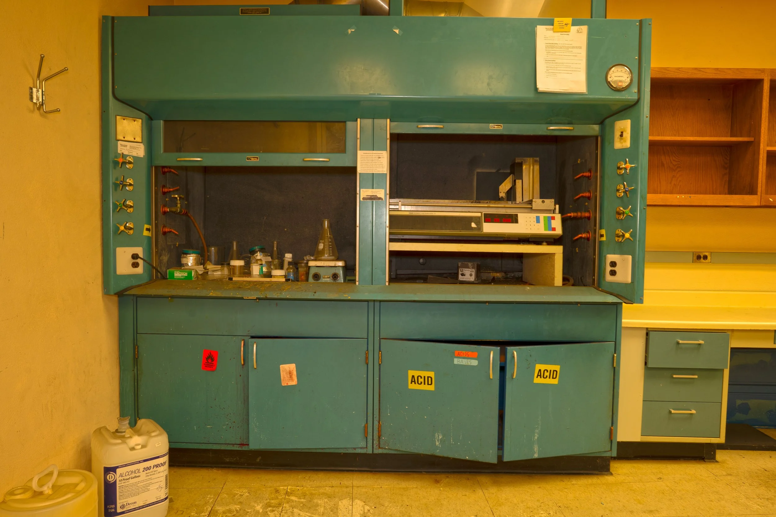 A left behind Fume hood machine in that same room