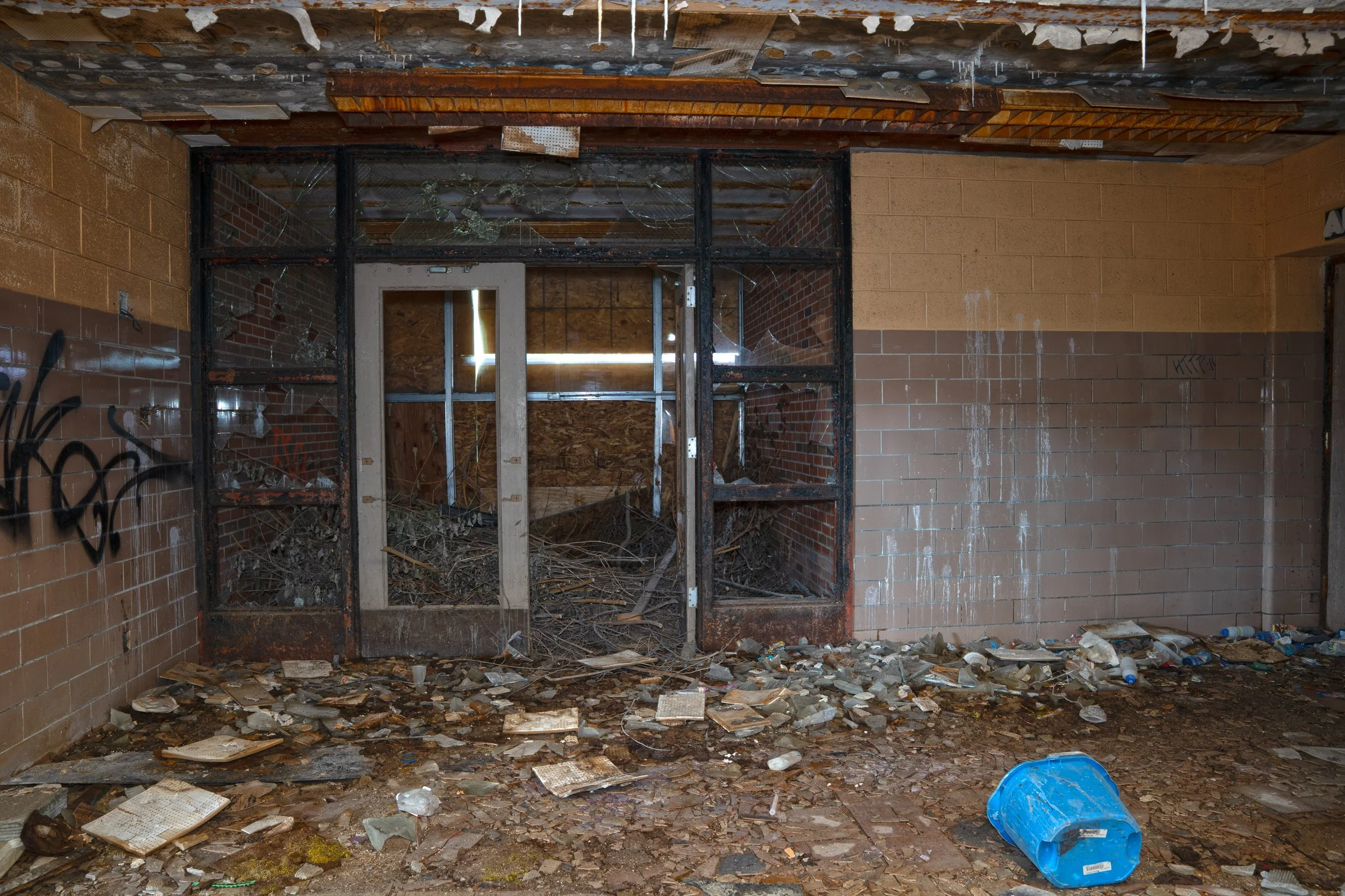 Side entrance to Coffey next to auditorium and gymnasium 