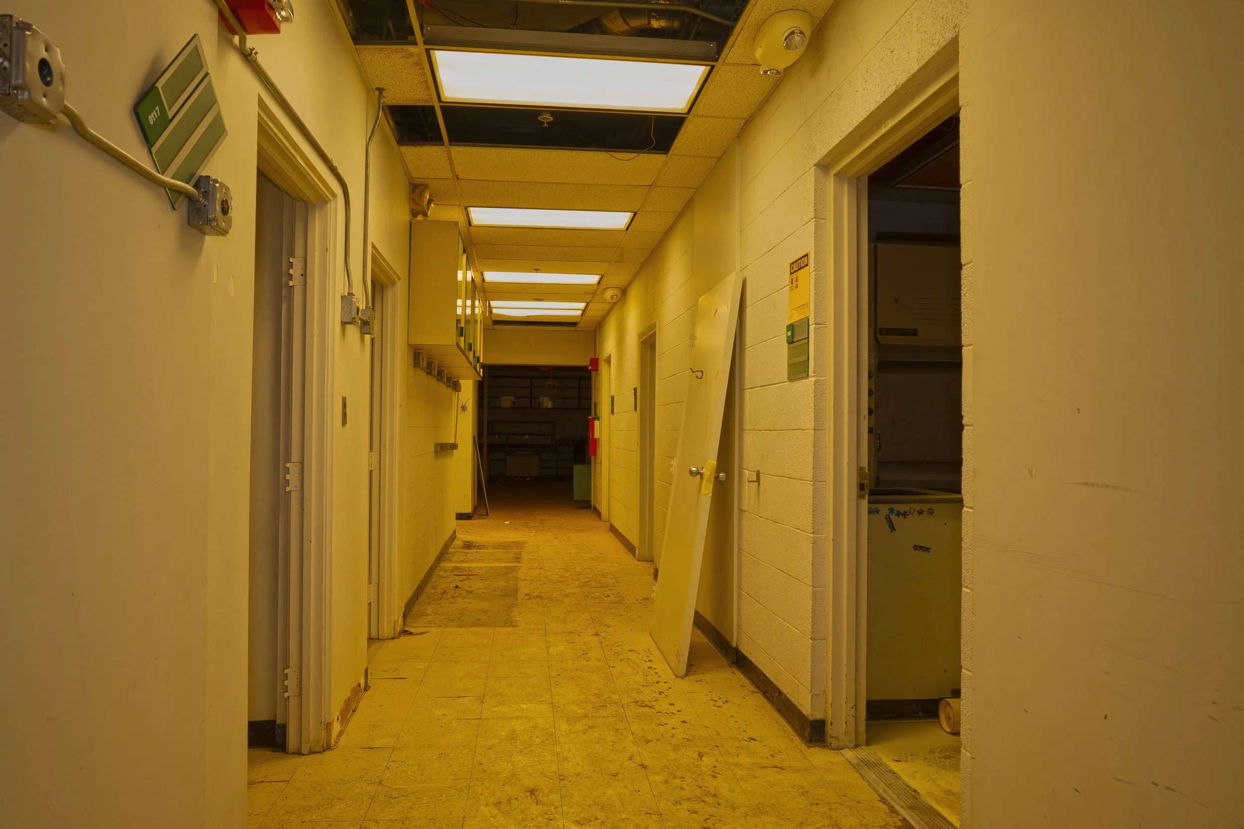Basement research room corridor 